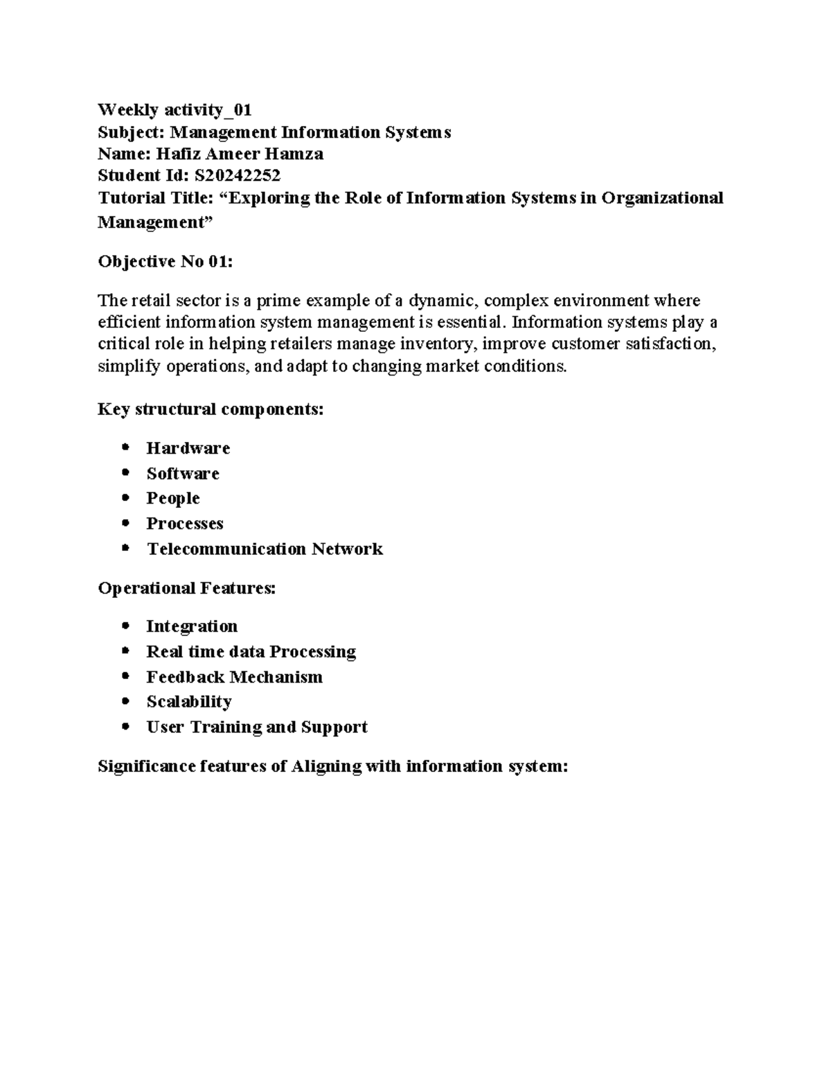 MIS 101 - Exploring Information Systems in Retail Management - Studocu
