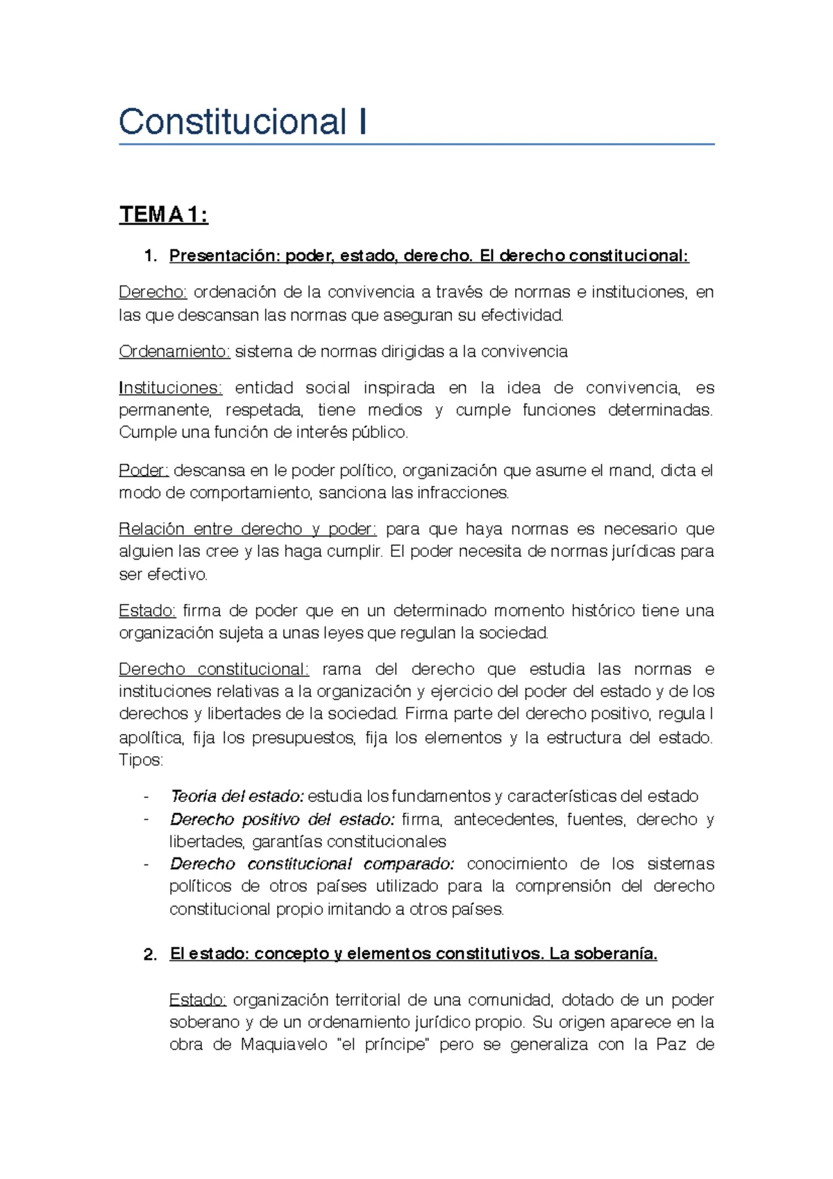 Constitucional I - Apuntes de los Temas 1 y 2: Historia Constitucional ...