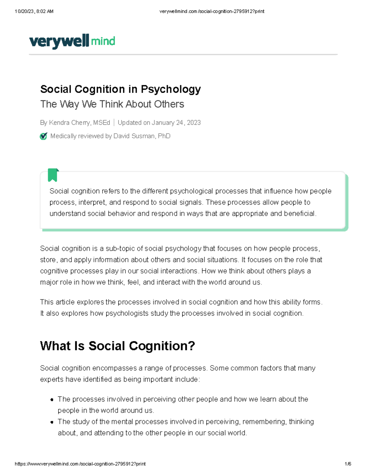 Verywellmind - .... - Social Cognition in Psychology The Way We Think ...