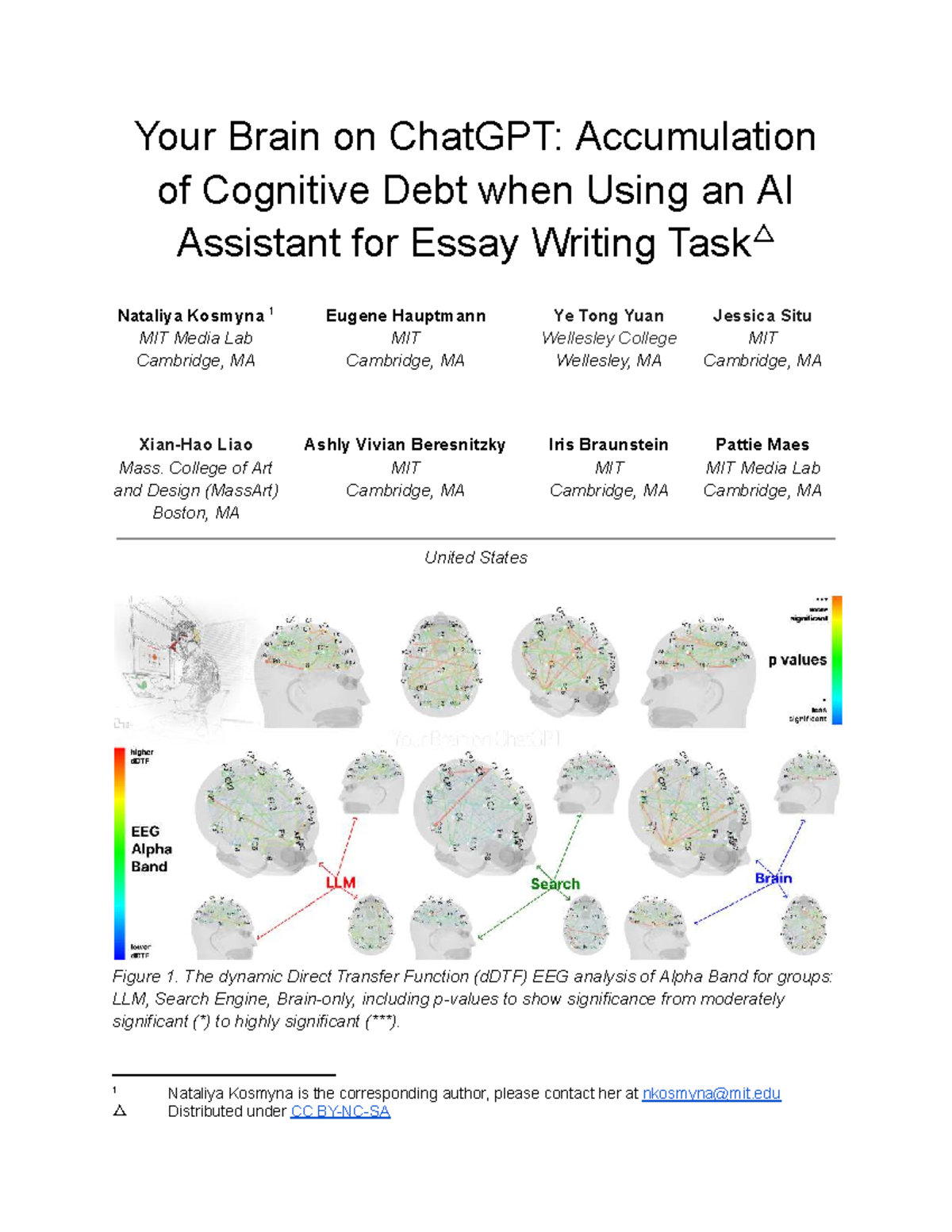Your Brain on ChatGPT: Examining Cognitive Load in Essay Writing with ...
