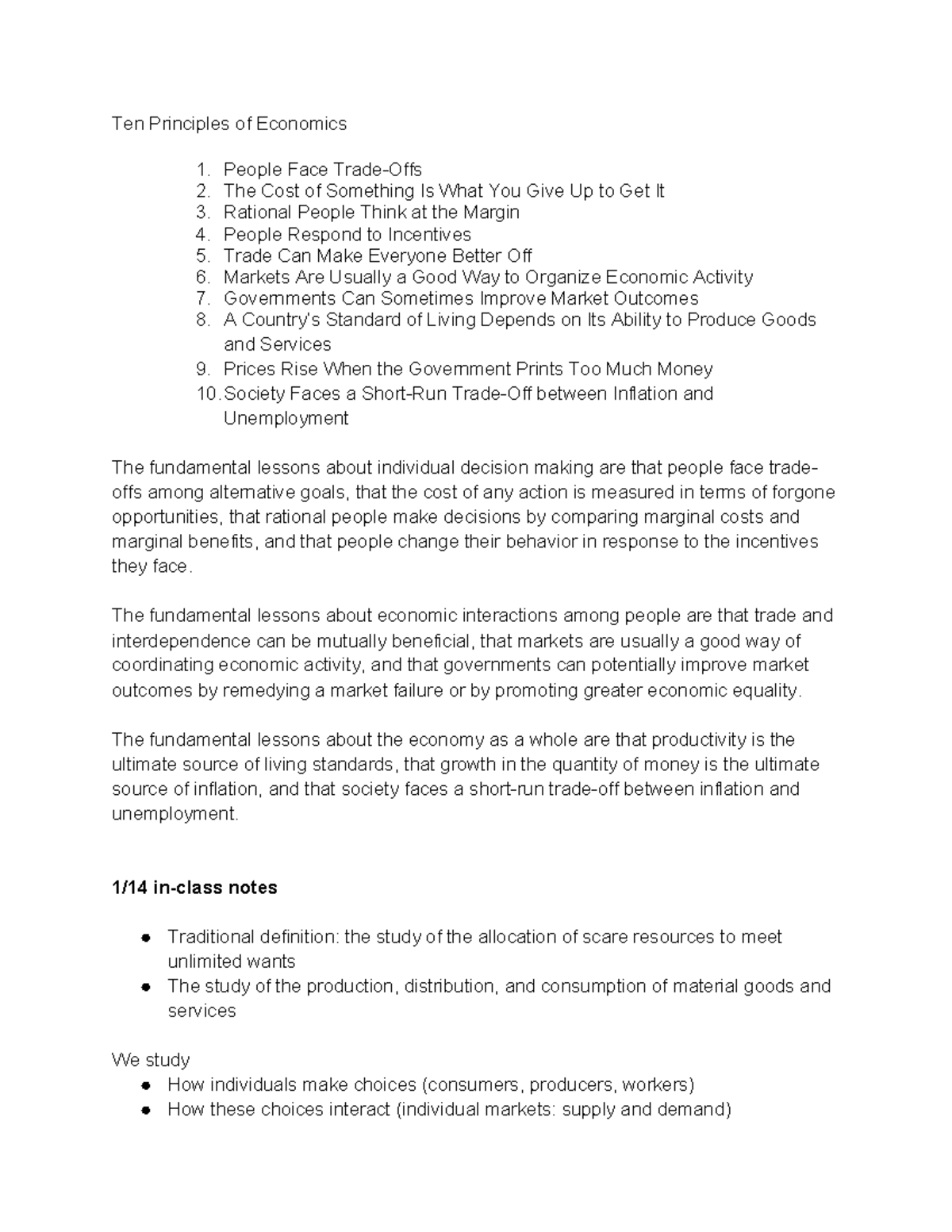 Principles of Economics: Core Concepts and Key Insights - Ten ...