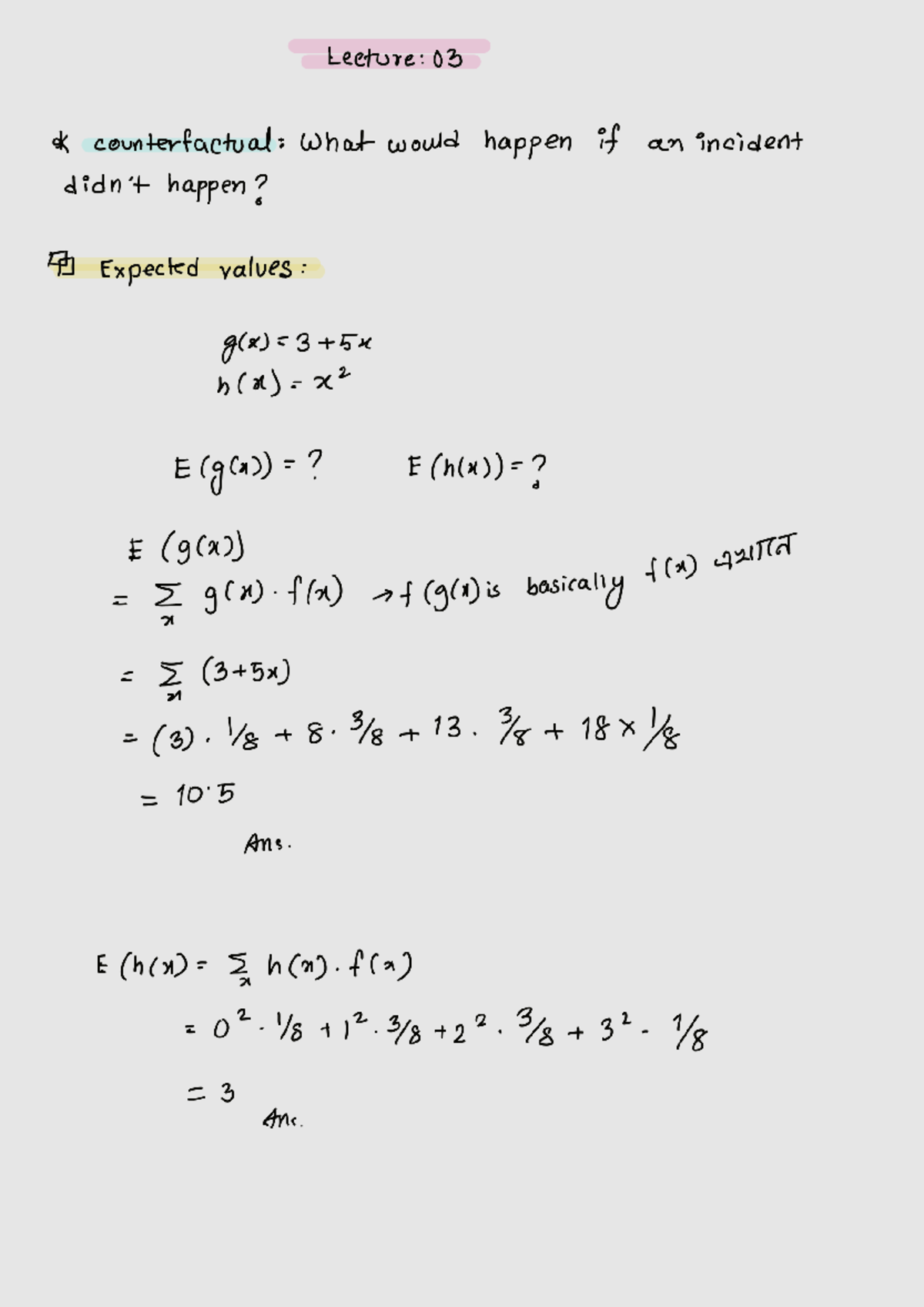 Lecture 03: Counterfactuals and Expected Values (241001) - Studocu