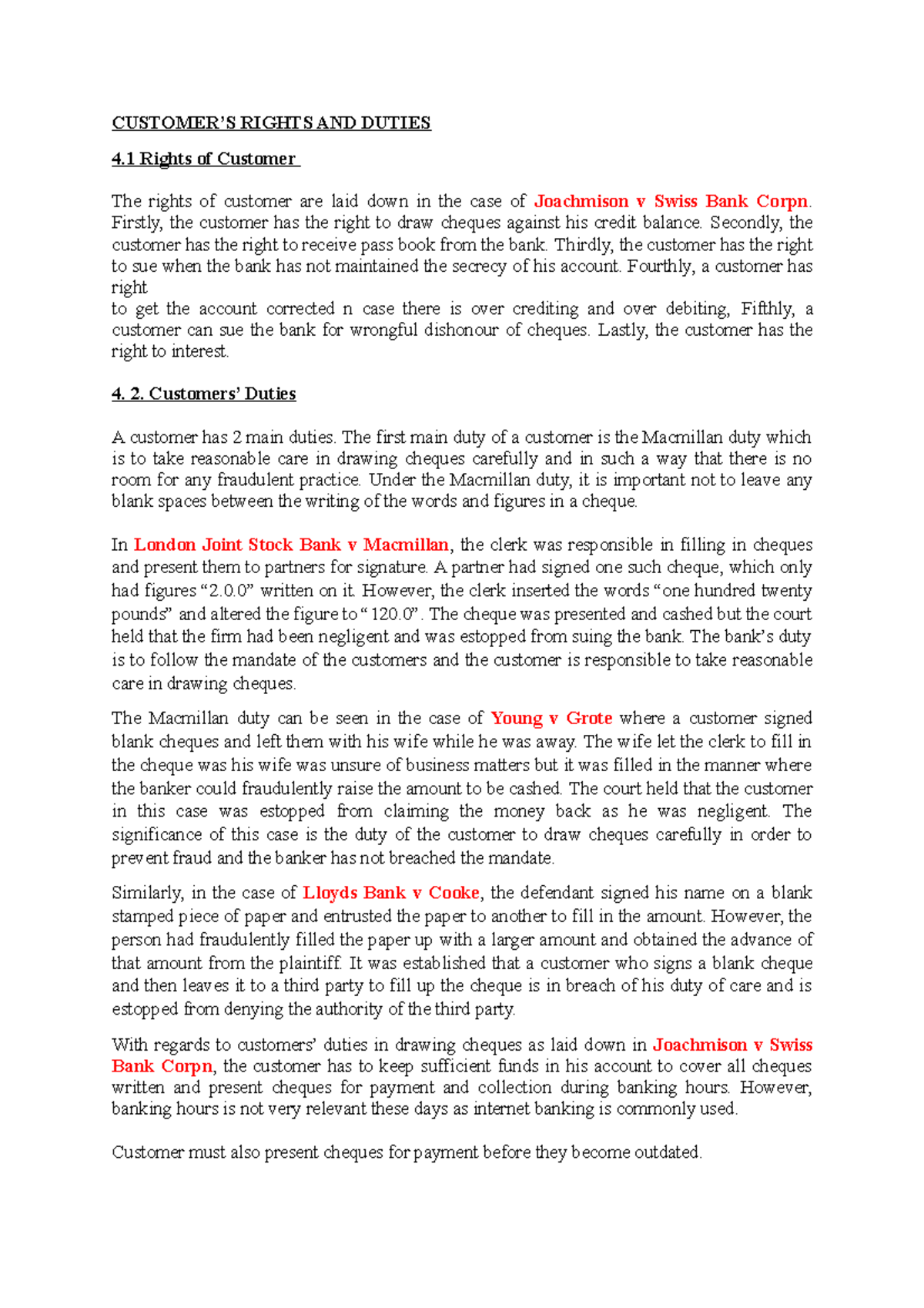 4. Customer's Rights and Duties - CUSTOMER’S RIGHTS AND DUTIES 4 Rights ...