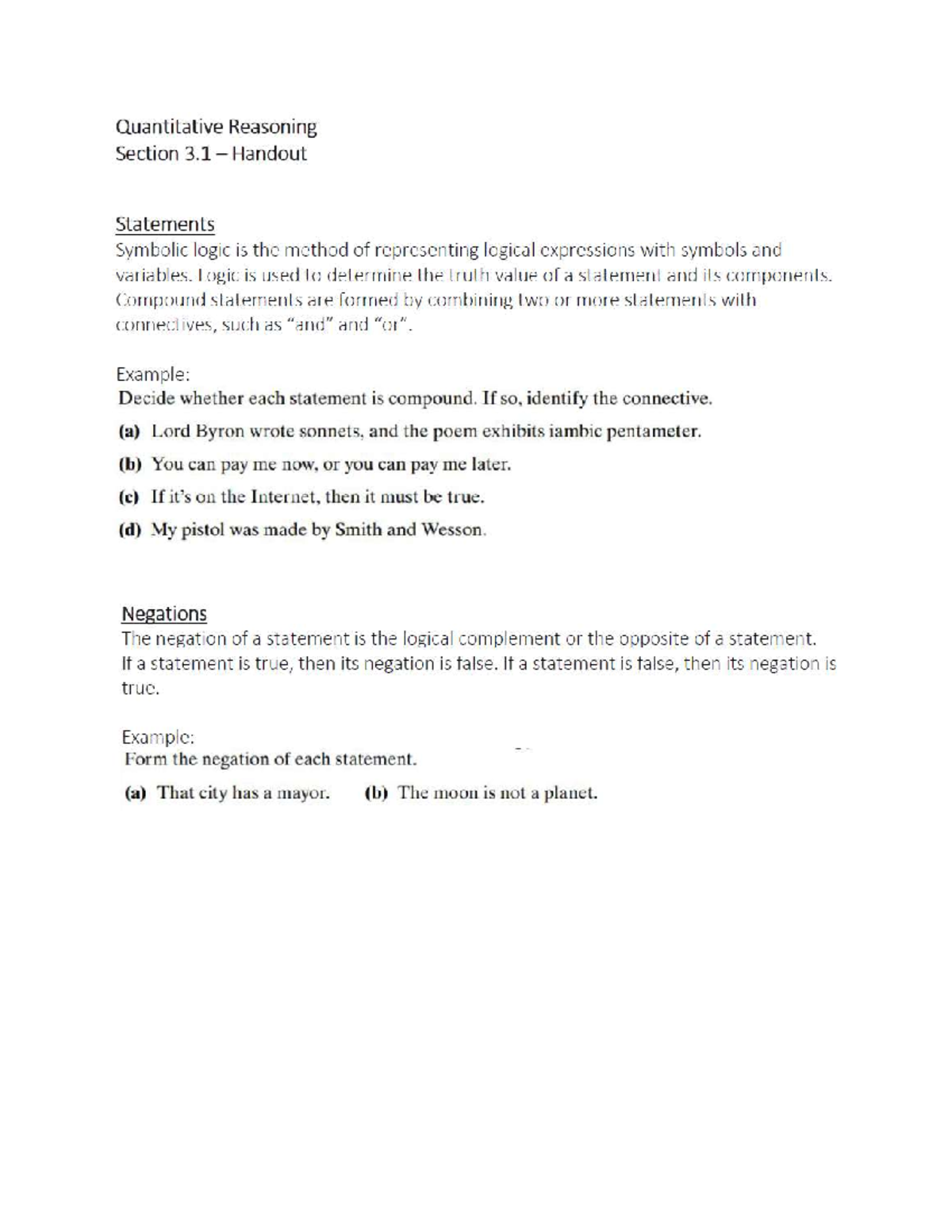 Section 3.1 (Statements & Qualifiers) - Quantitative Reasoning Section ...