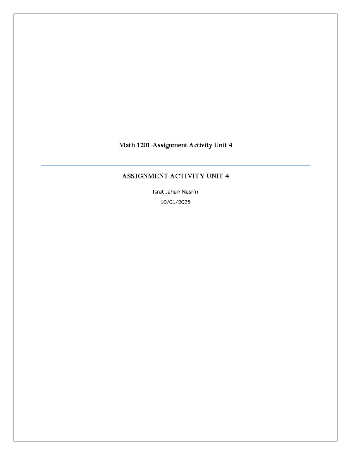 Math 101: Unit 4 Assignment on Turning Points and Asymptotes - Studocu