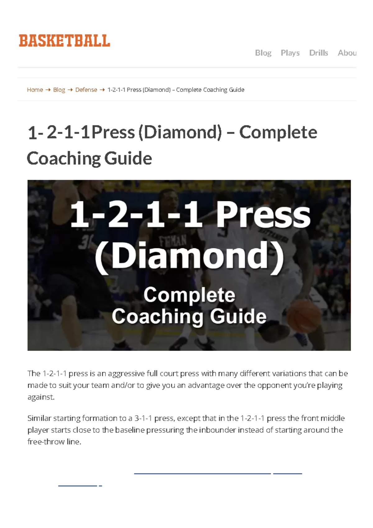 1-2-1-1 Press (Diamond) Strategy - Complete Coaching Manual - Studocu
