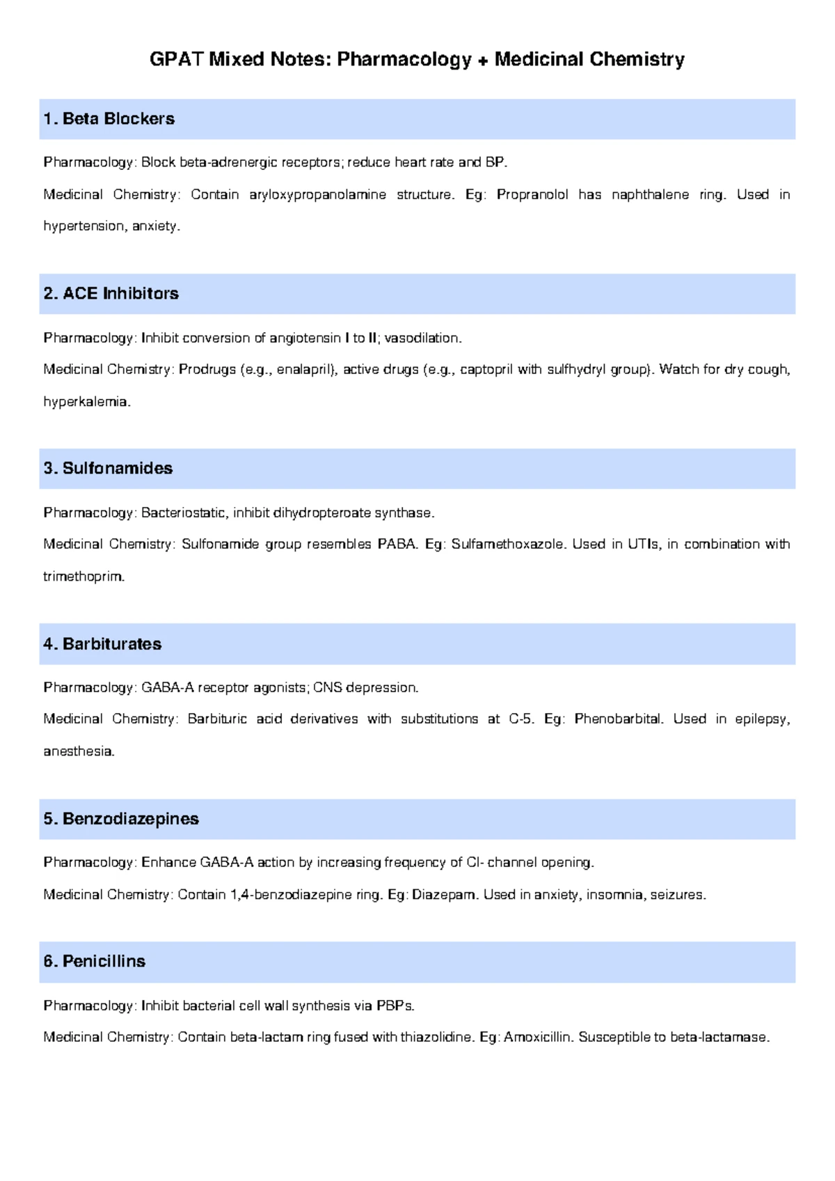 GPAT Drug Prefixes and Suffixes: High-Yield Study Chart - Studocu
