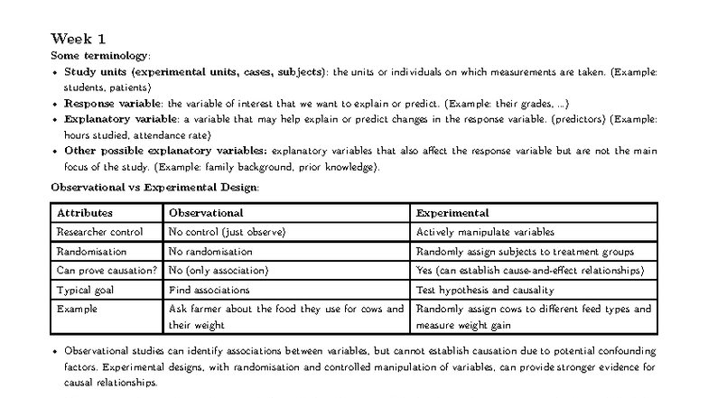 Data Analysis Concepts and Terminology - Week 1 to Week 9 - Studocu