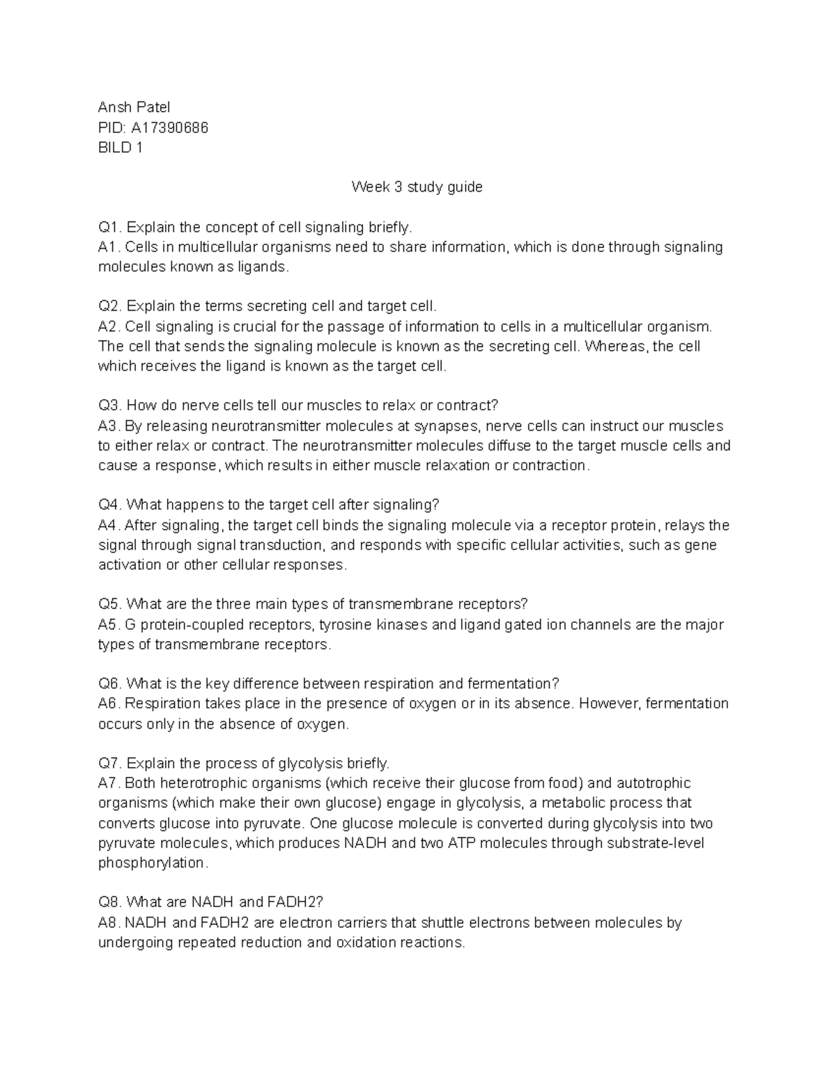 BILD 1 Study Guide: Practice Questions for Week 3 Concepts - Studocu