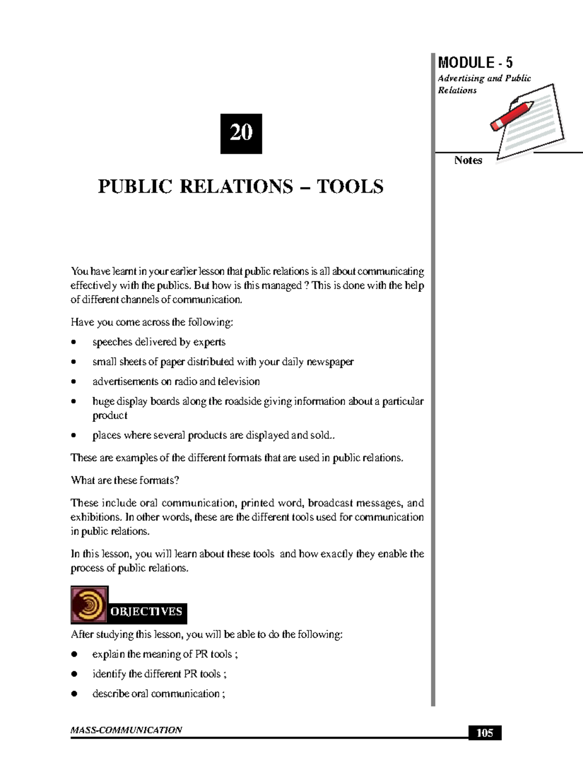 Ch20 - notes about media - MASS-COMMUNICATION MODULE - 5 Advertising ...