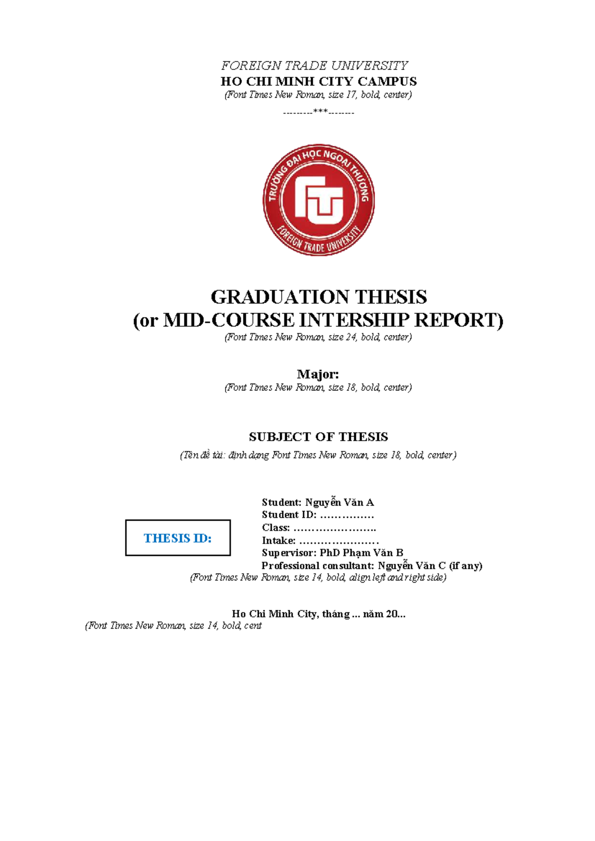Graduation Thesis - Foreign Trade University (FTU) - Studocu