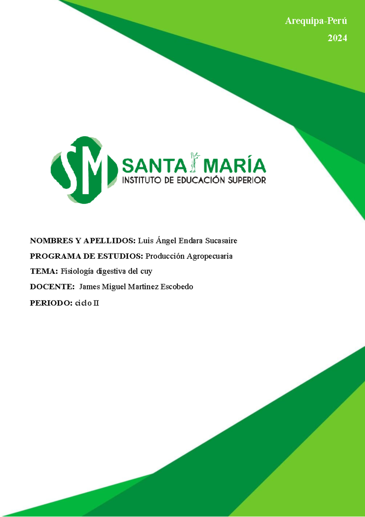 Fisiología Digestiva del Cuy en Producción Agropecuaria (2024) - Document Preview
