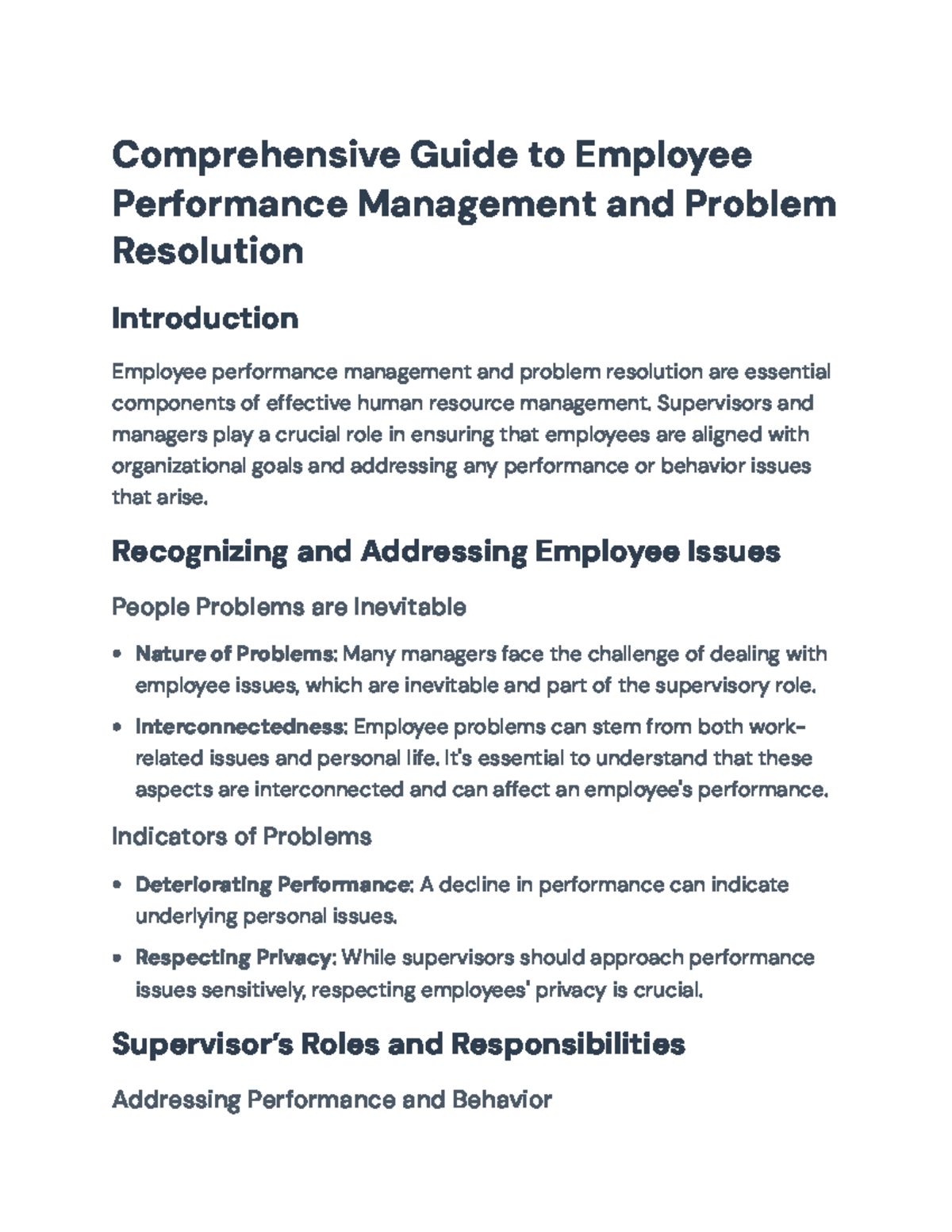 Comprehensive Guide to Employee Performance Management (HR 101 ...