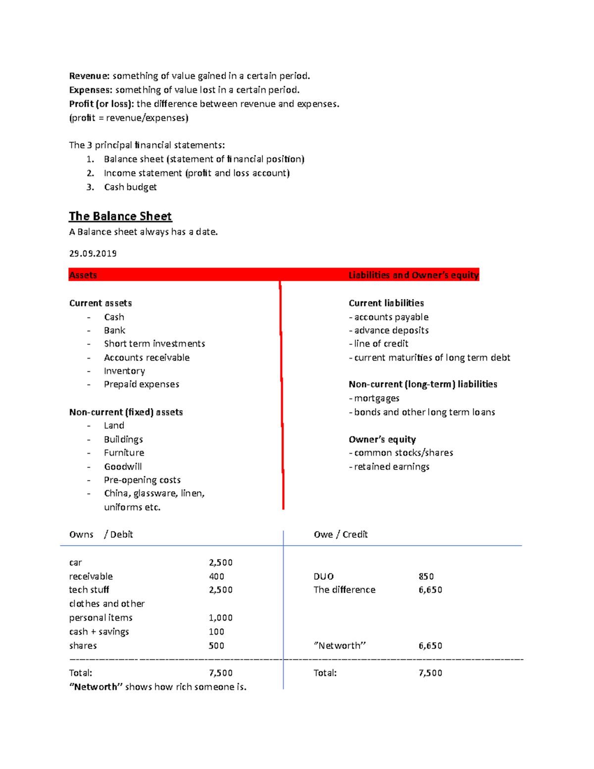 FIN 301 - Exam Notes: Summary of Key Financial Concepts and Statements ...