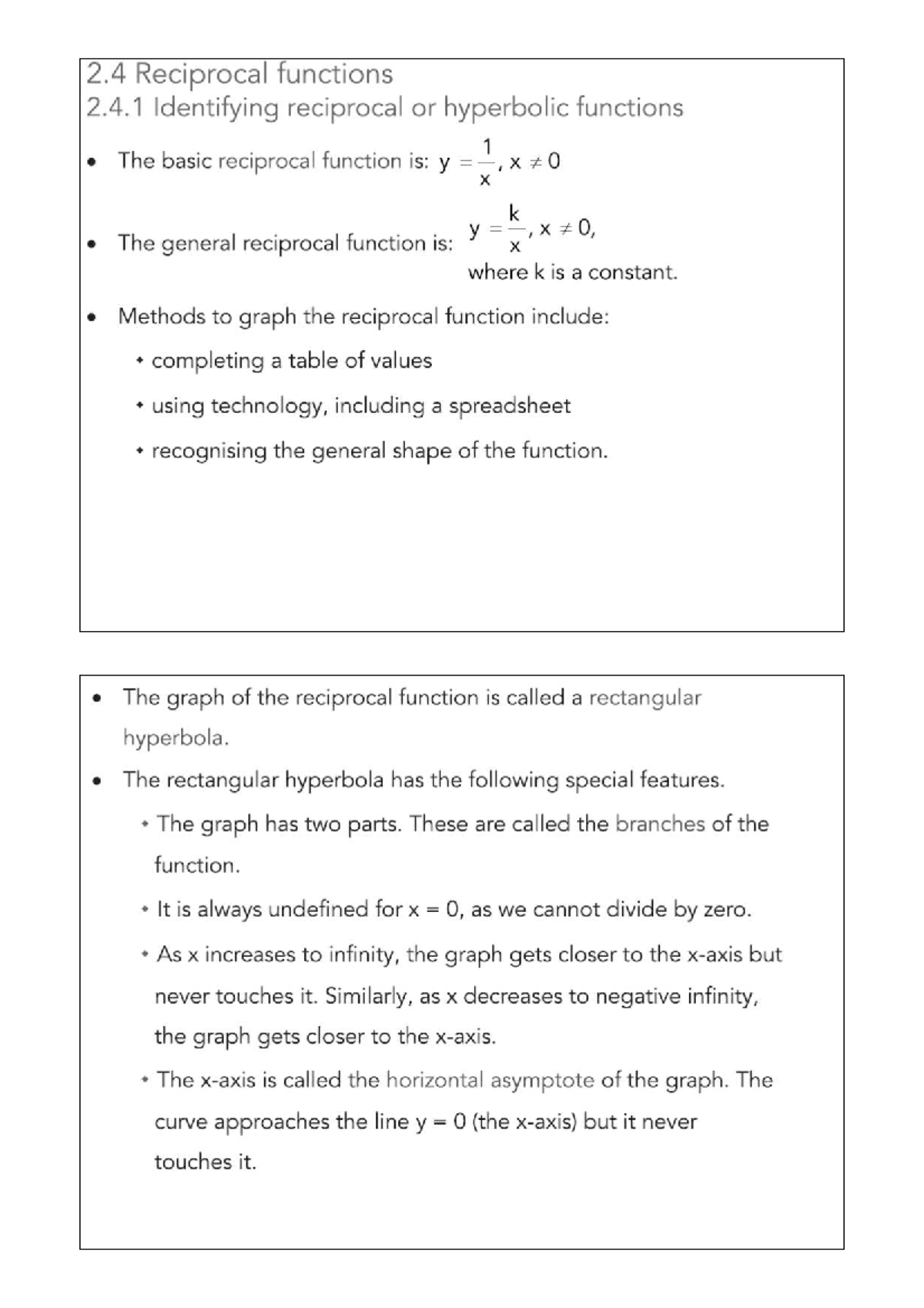 03 Reciprocal Functions: Identifying and Graphing Hyperbolic Models ...