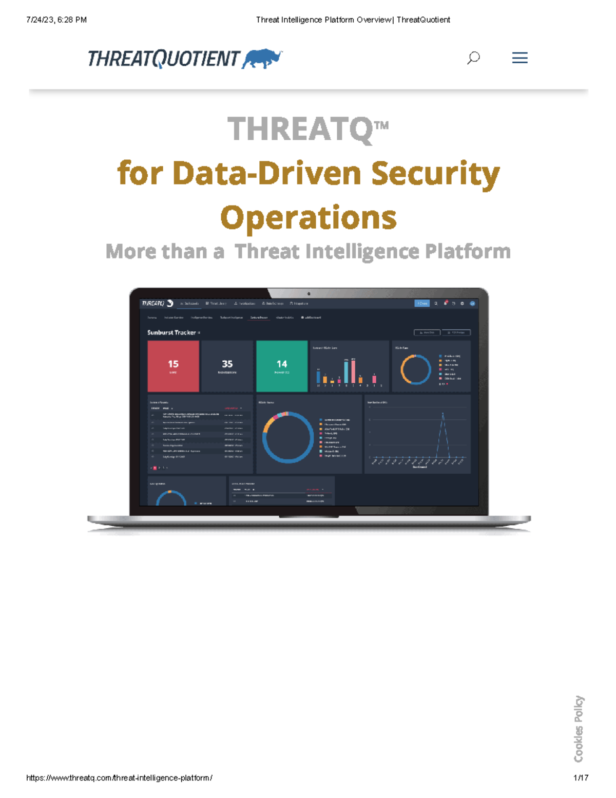 Threat Intelligence Platform Overview: Key Features of ThreatQ - Studocu, image size:1200x1553