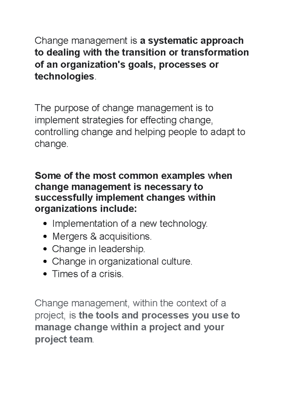 Change Management Strategies - A Comprehensive Assignment Overview ...