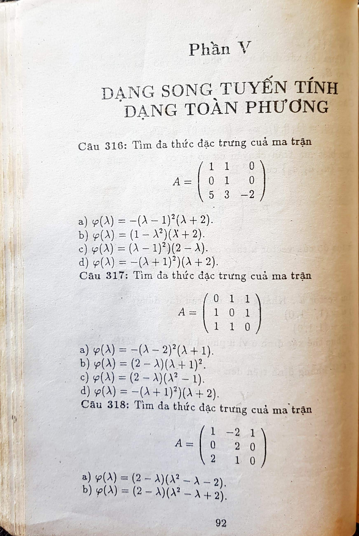 Chương 5 - Đặc Trưng Ma Trận và Vector Riêng (MATH 101) - Studocu