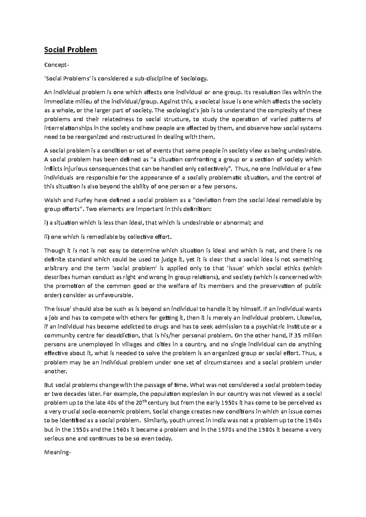 Sociology 101: Understanding Social Problems - Concepts ...