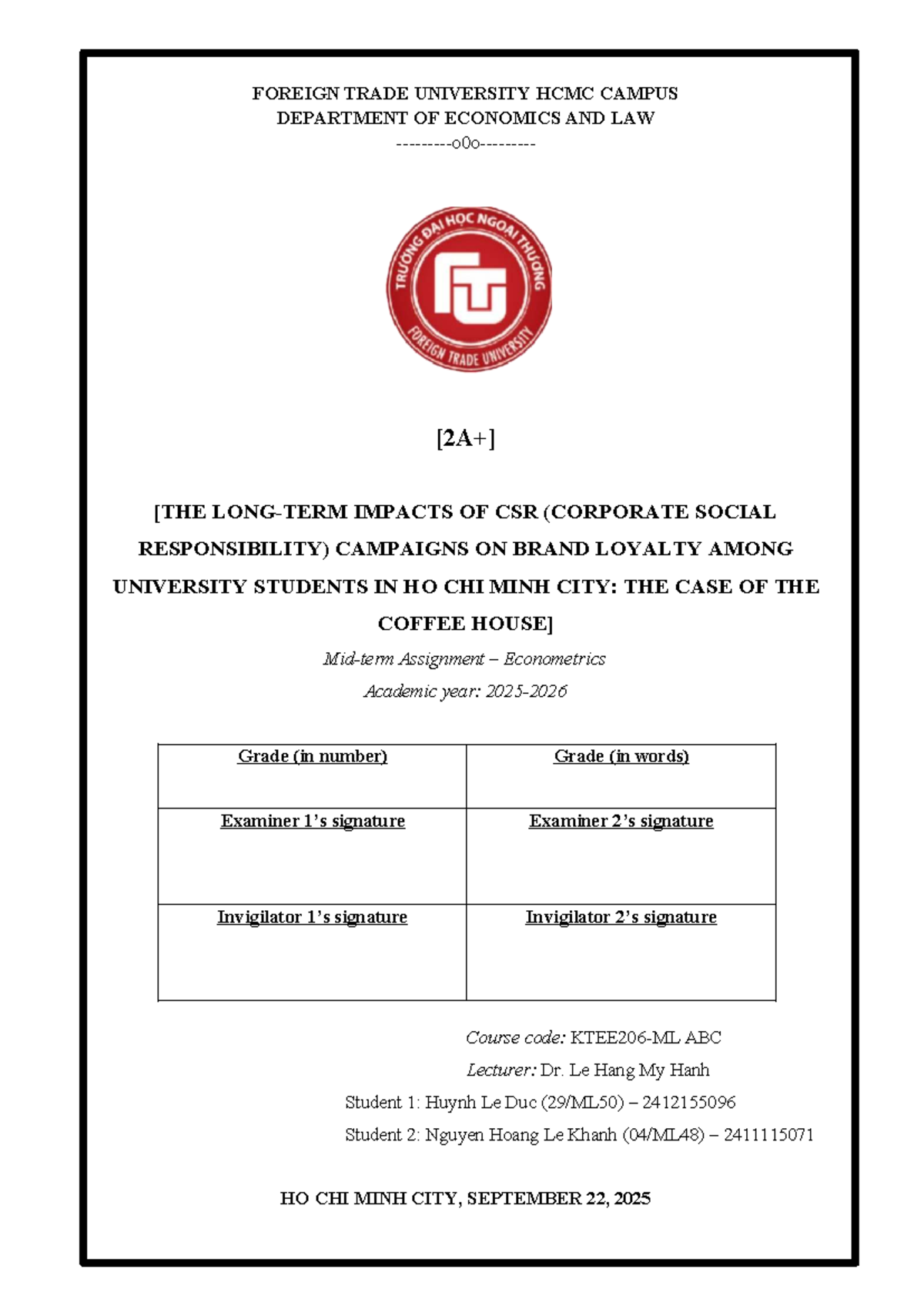 ABC Assignment: Long-Term Impacts of CSR on Brand Loyalty Among ...