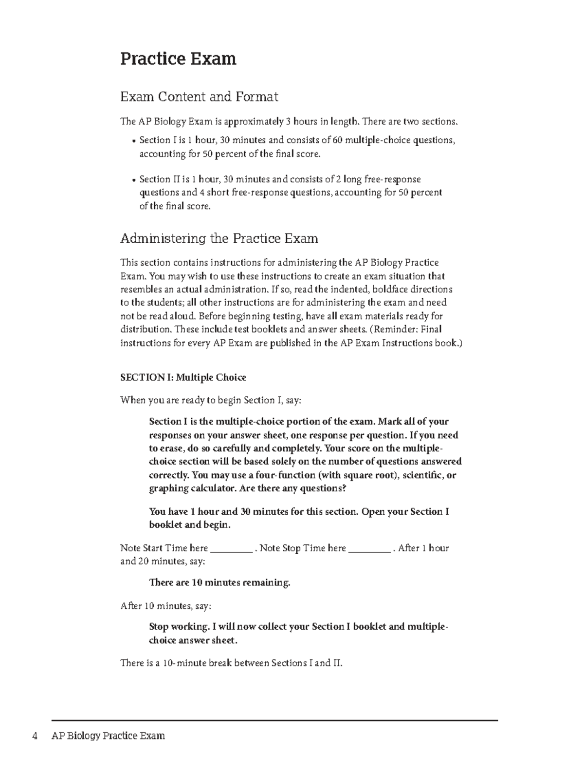 AP Biology 2020 Practice Exam 2: MCQ Format and Content - Studocu