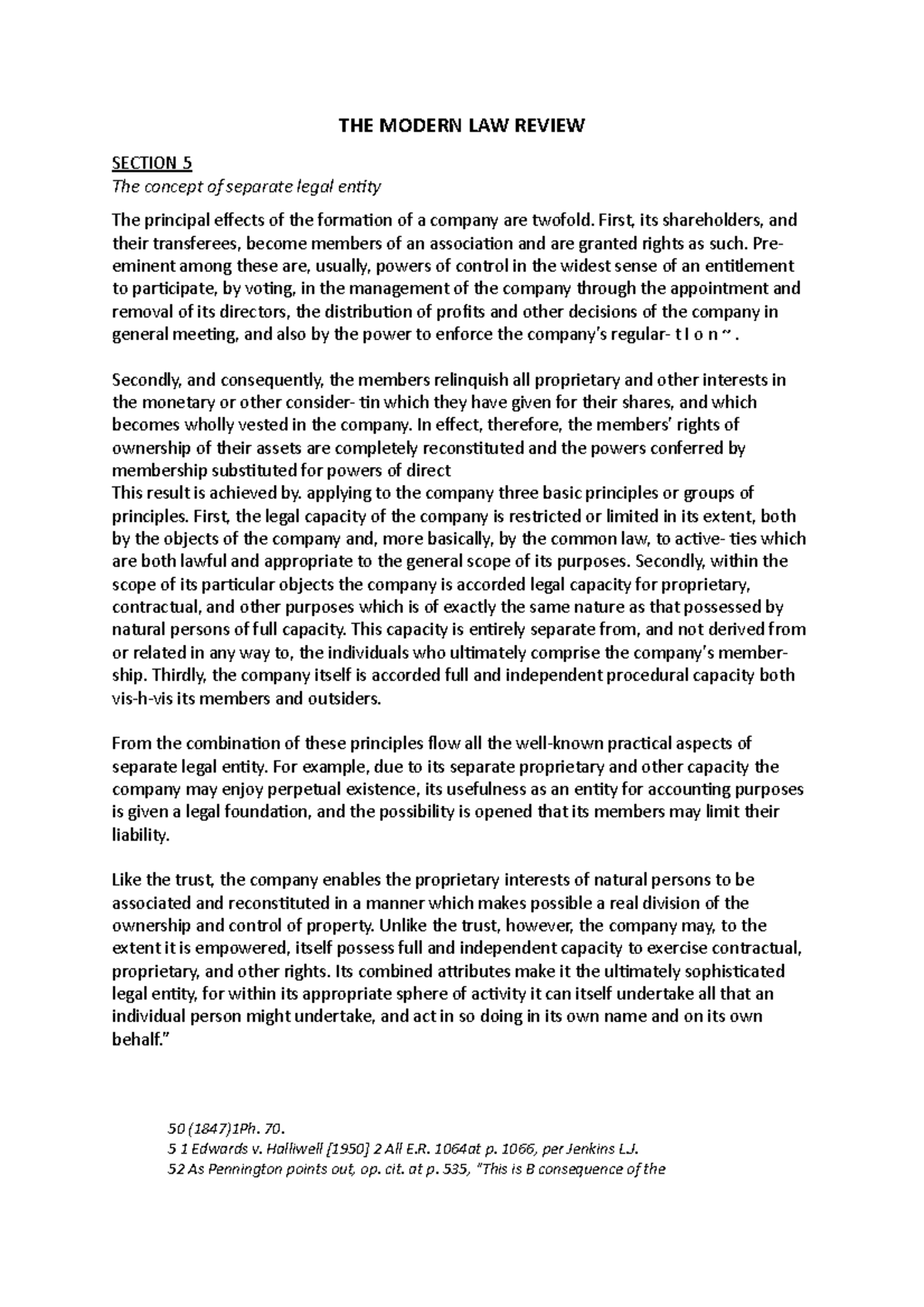 The Modern Law Review - Section 5 - The concept of separate legal ...