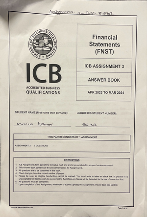 assignment answer book