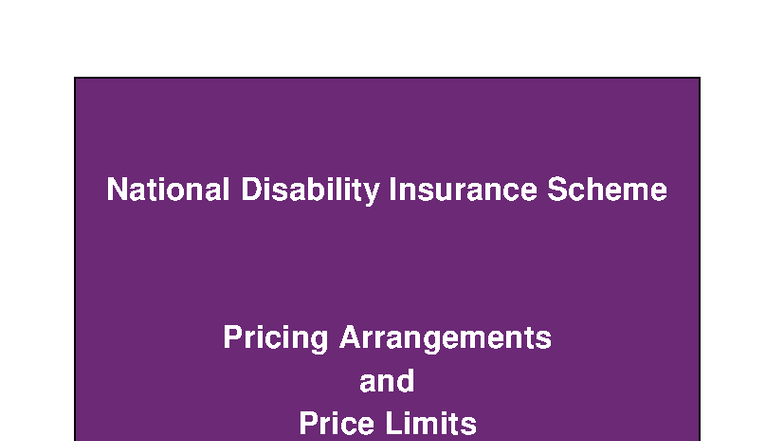 NDIS Pricing Arrangements & Price Limits 2025-26 Version 1.0 - Studocu
