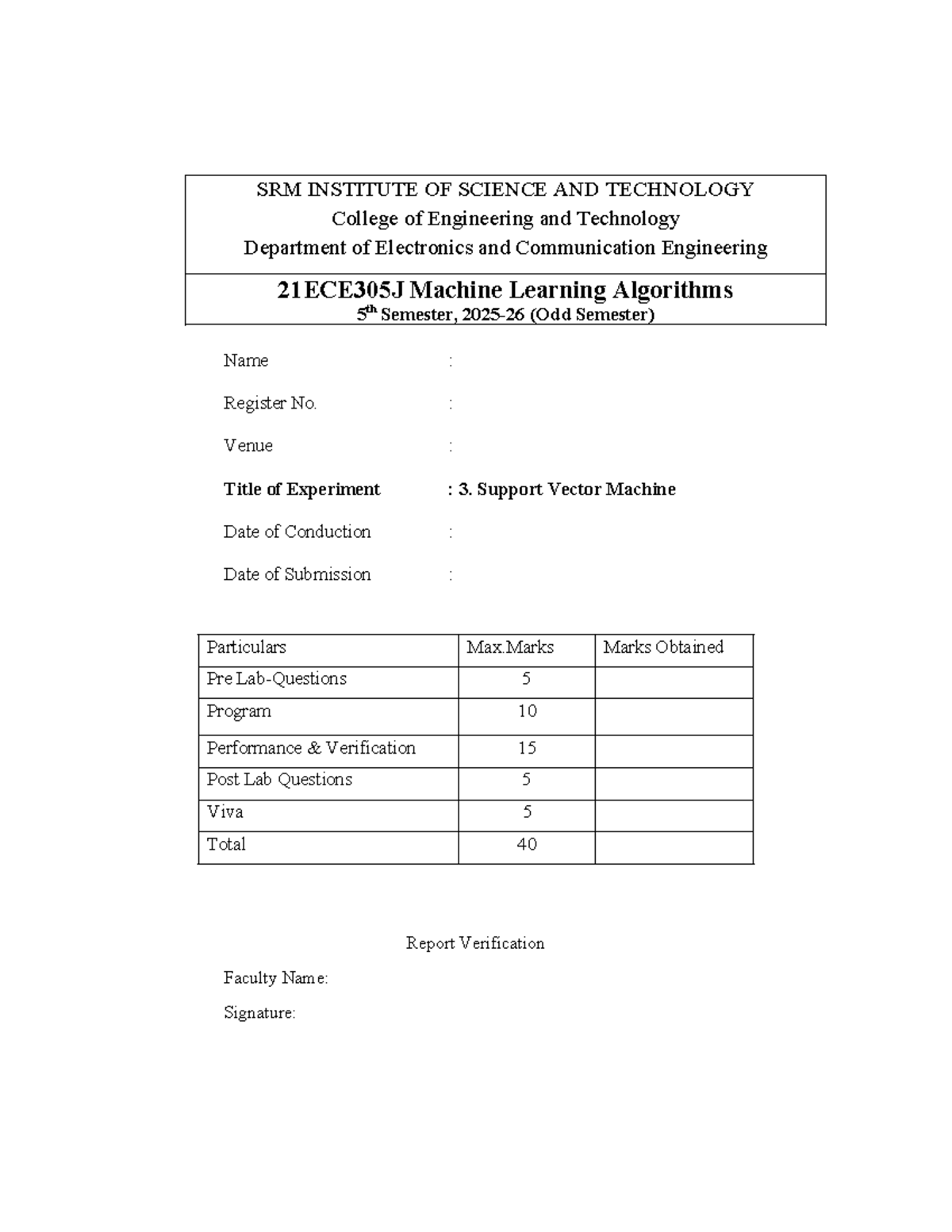 3.ECE305J Support Vector Machine Classifier Lab Report - Studocu