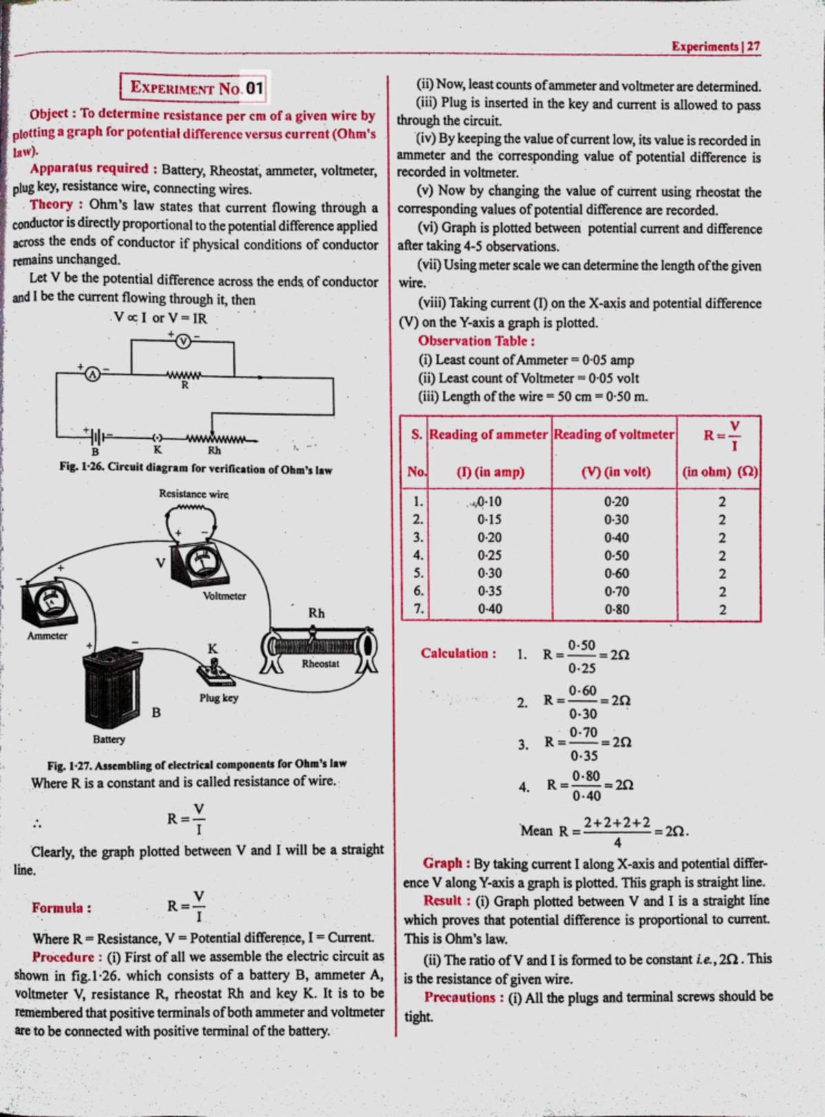 12th Physics Experiments All 8 - Experiments | 27 EXPERIMENT No. 01 ...