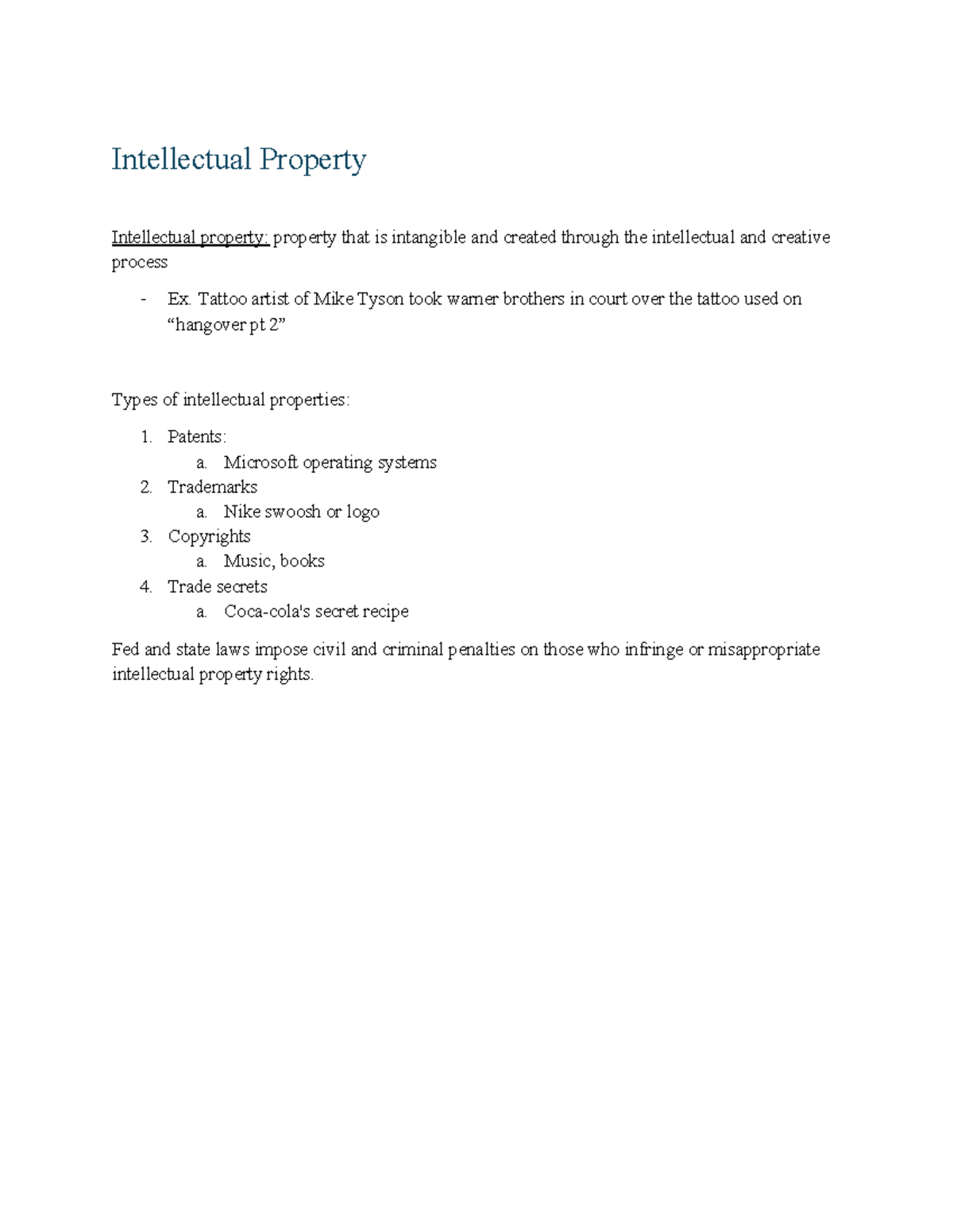 Intellectual Property Overview and Patent Law - Studocu