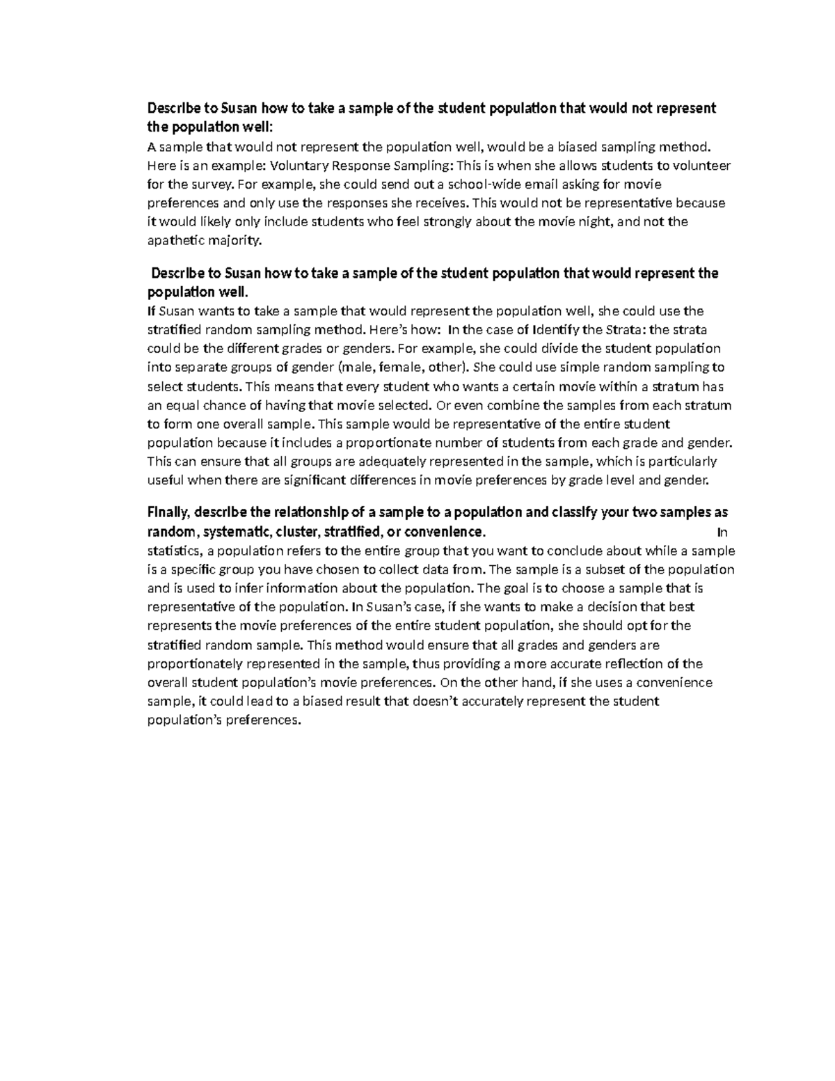 MATH 1-1 Discussion Post: Sampling Methods and Bias Analysis - Studocu