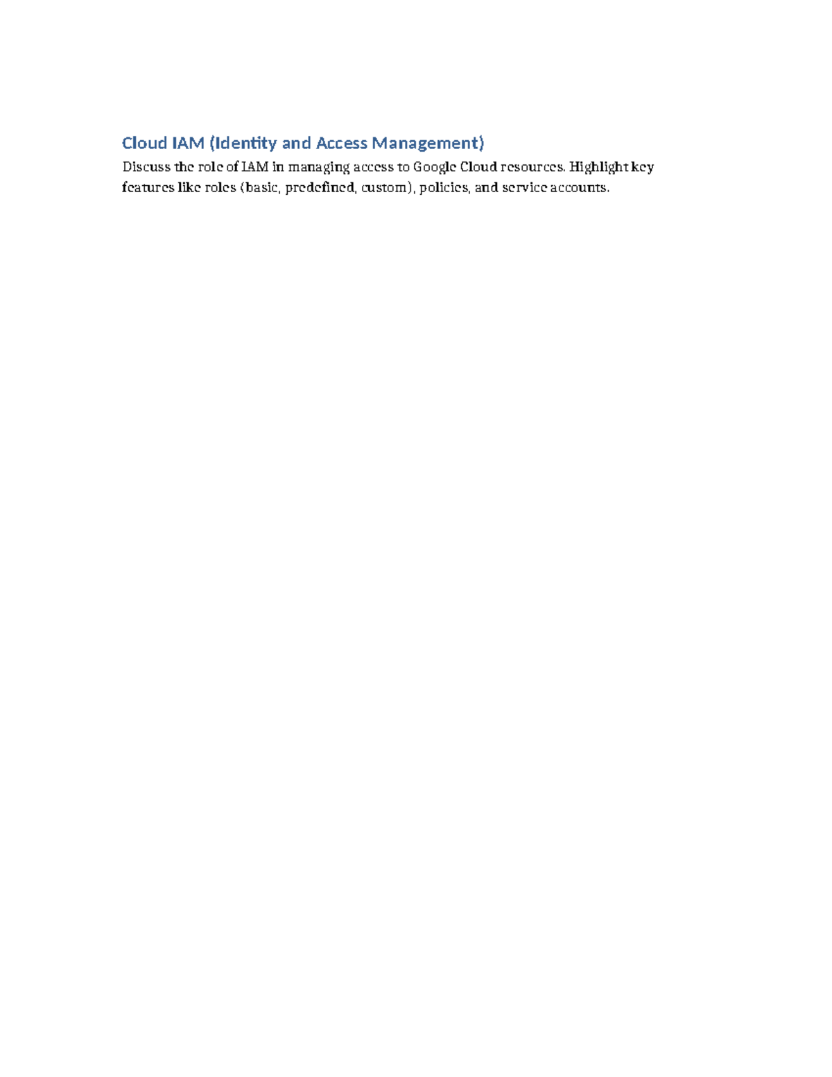 Cloud IAM (Identity and Access Management) - Google Cloud Associate ...