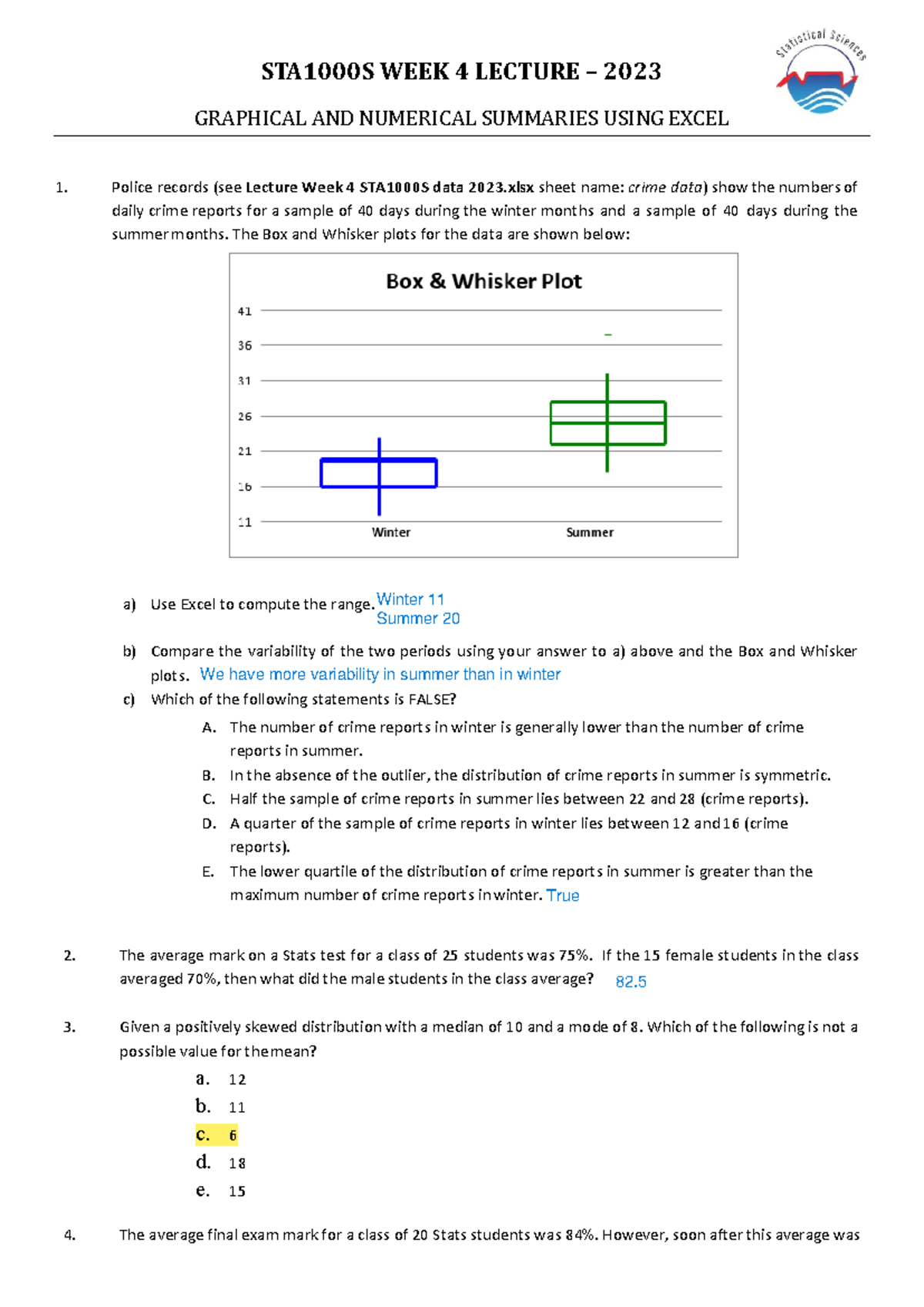 STA1000S 2023 Lecture Week 4 - STA1000S WEEK 4 LECTURE – 2023 GRAPHICAL ...