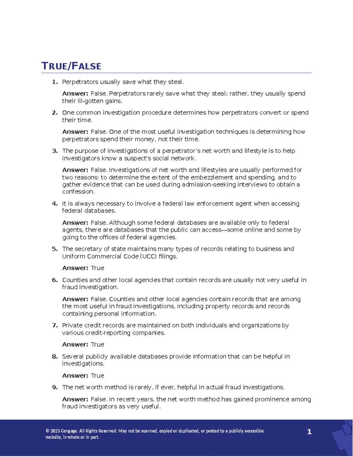 Ch. 9 Solutions for Fraud Investigation Techniques (2025) - Studocu