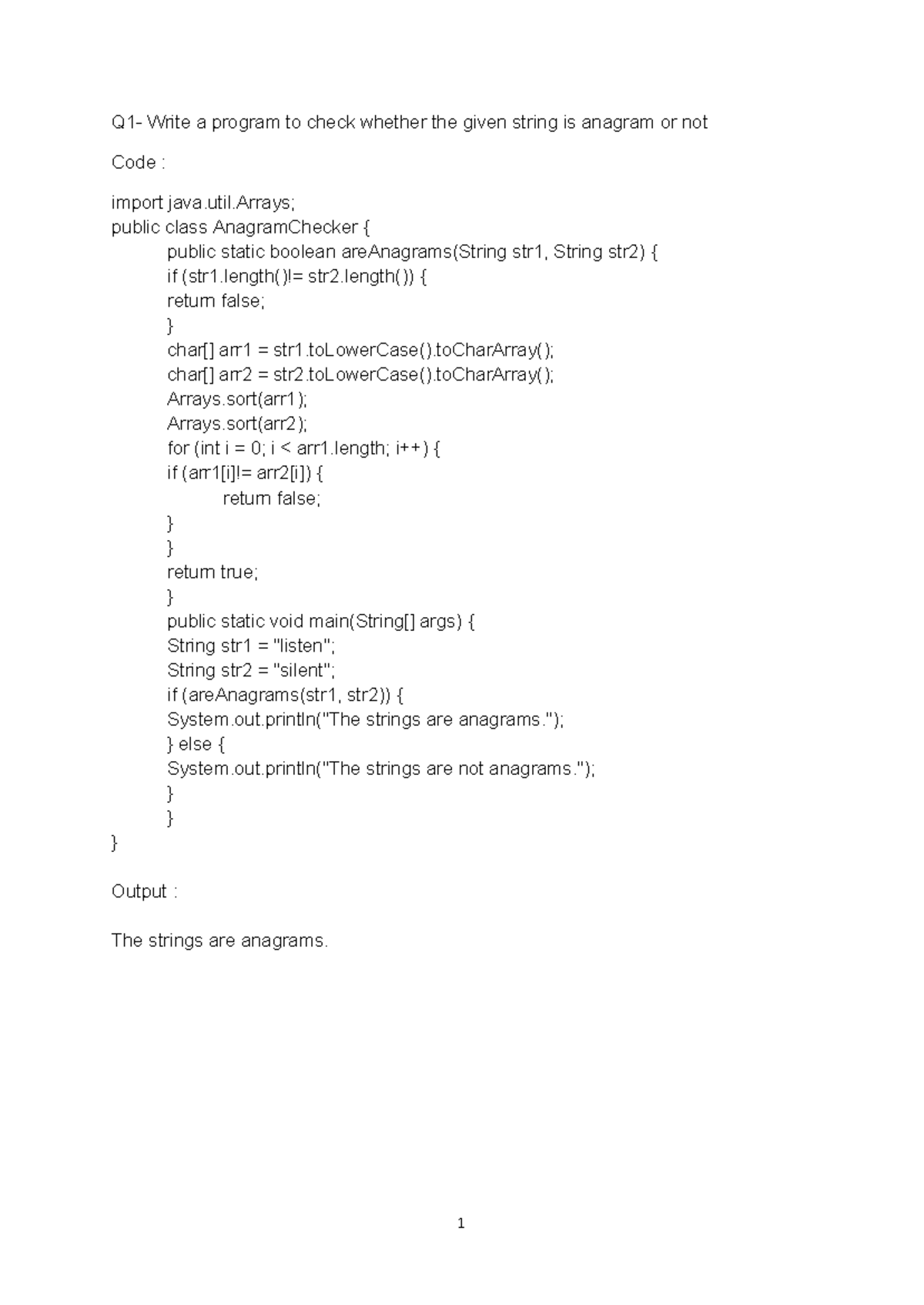Java File - this is java practical solutions - Q1- Write a program to ...