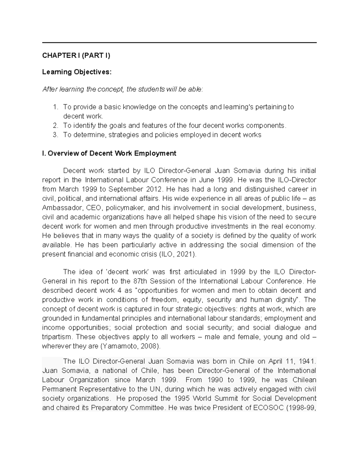 NCM 120 Decent works Module PART I21 - CHAPTER I (PART I) Learning ...