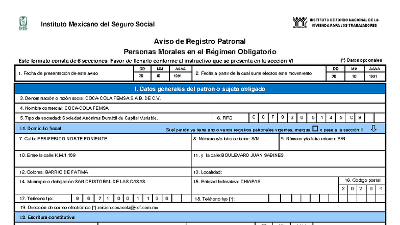 Registro Patronal para Personas Morales - Instituto Mexicano del Seguro