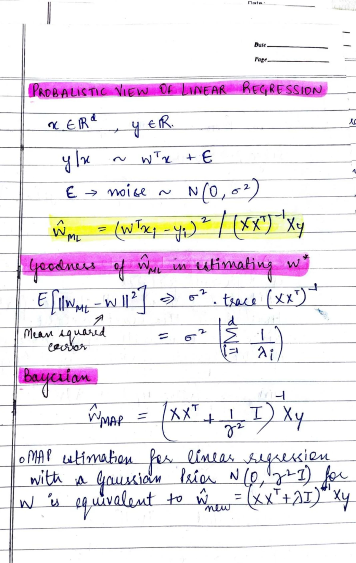 MLT Week-5 Supervised Learning Notes: Classification & Regression - Studocu
