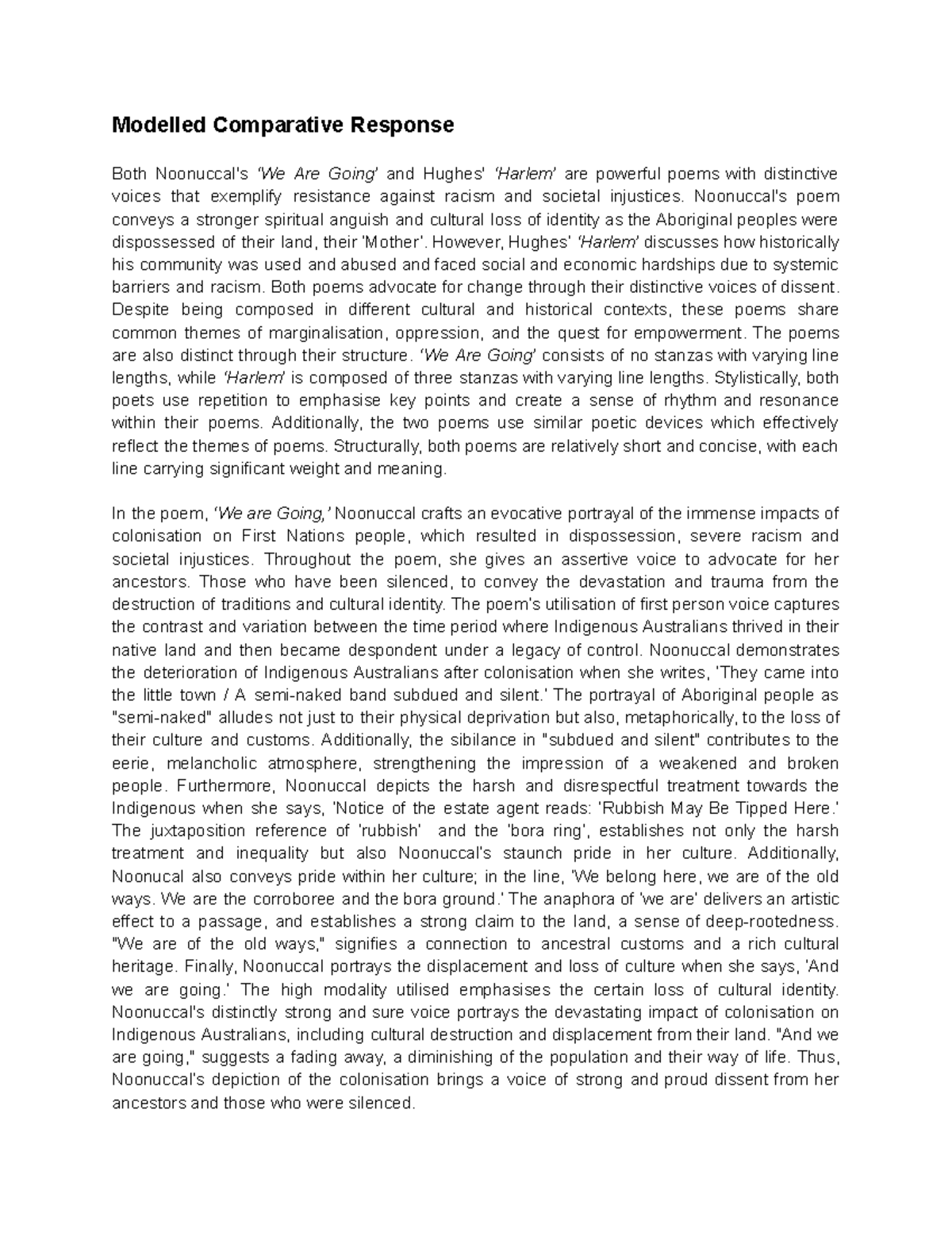 Modelled Comparative Response: Analyzing Voices of Dissent in Poetry ...