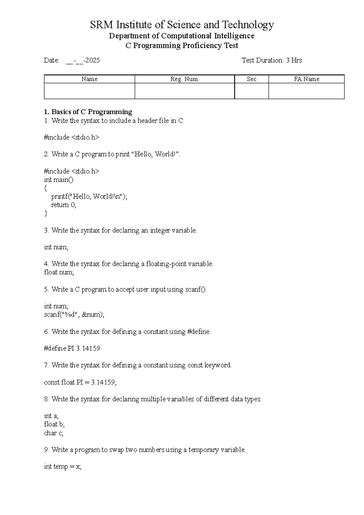 C Programming Handwritten Notes - Part 1 Summary - Studocu