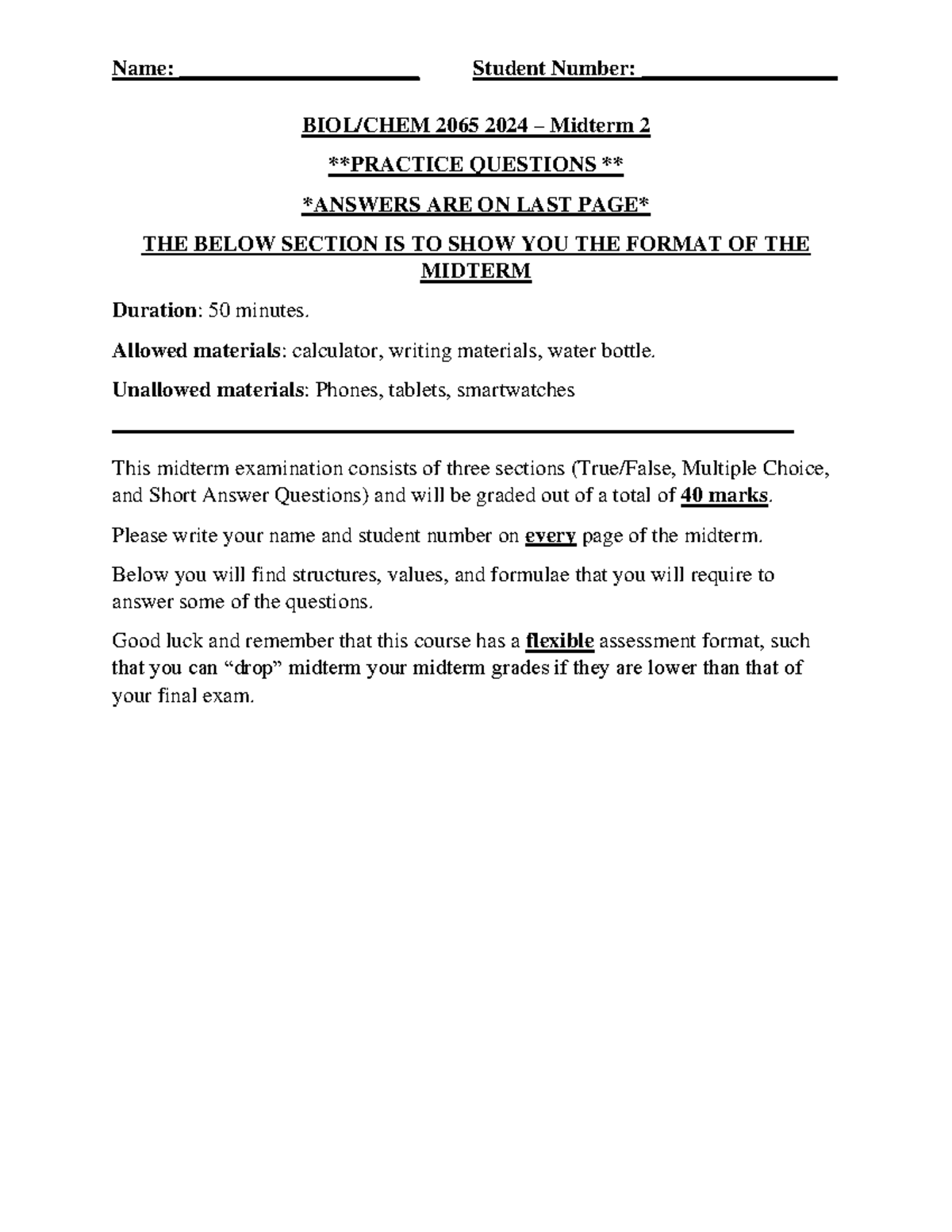Practice questions for 2065 2024 midterm 2 exam - Studocu