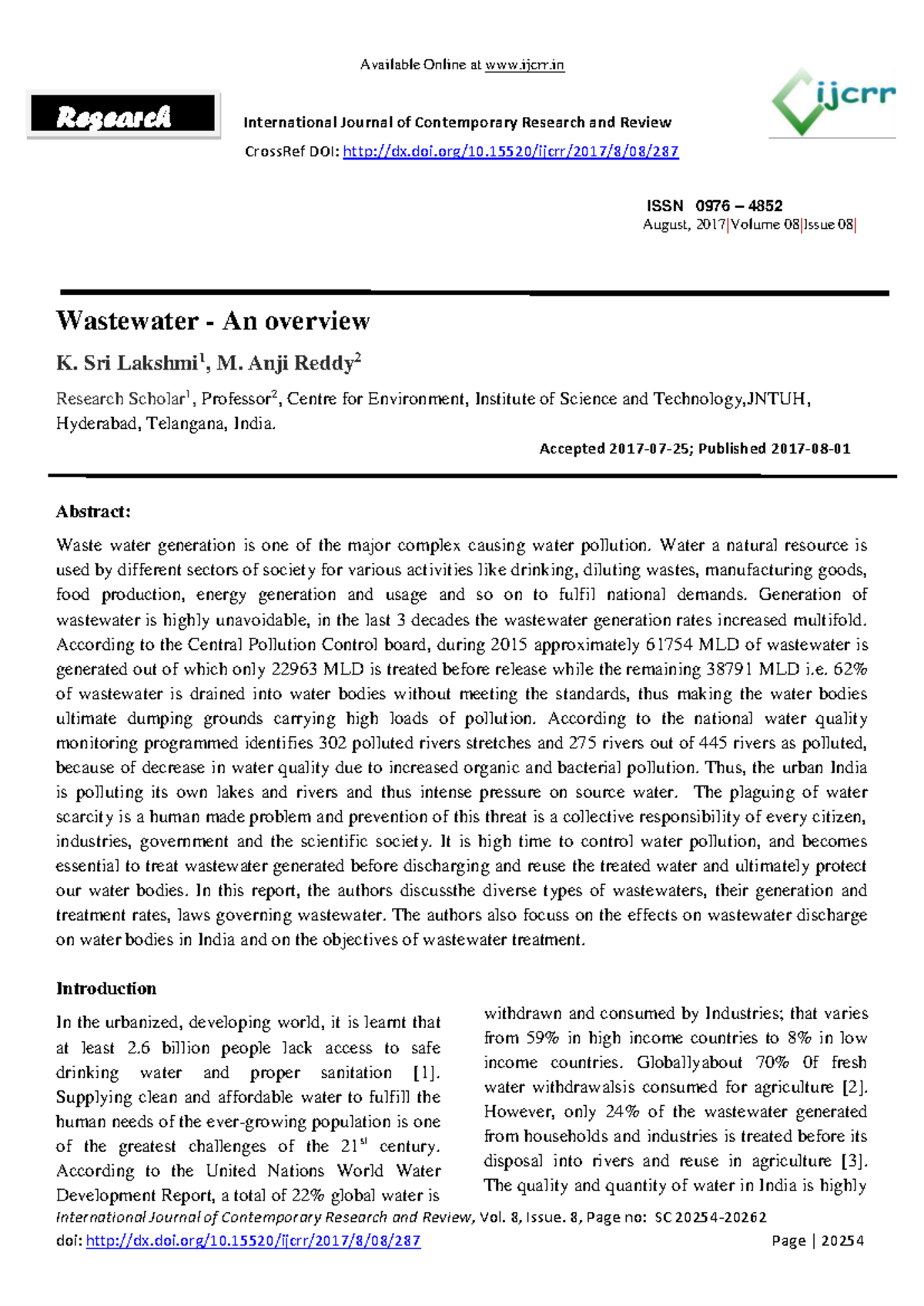 Wastewater Management in India: An Overview of Challenges and Solutions ...