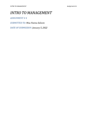 Introduction to Management - CHAPTER 1 NATURE OF MANAGEMENT Unit ...