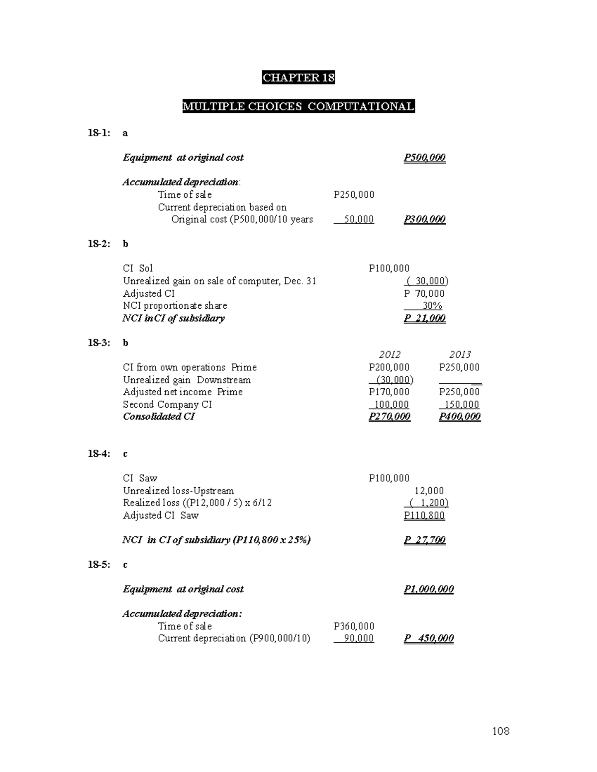 Chapter 18 - Intercompany Sales Answer Key and Computation Notes - Studocu