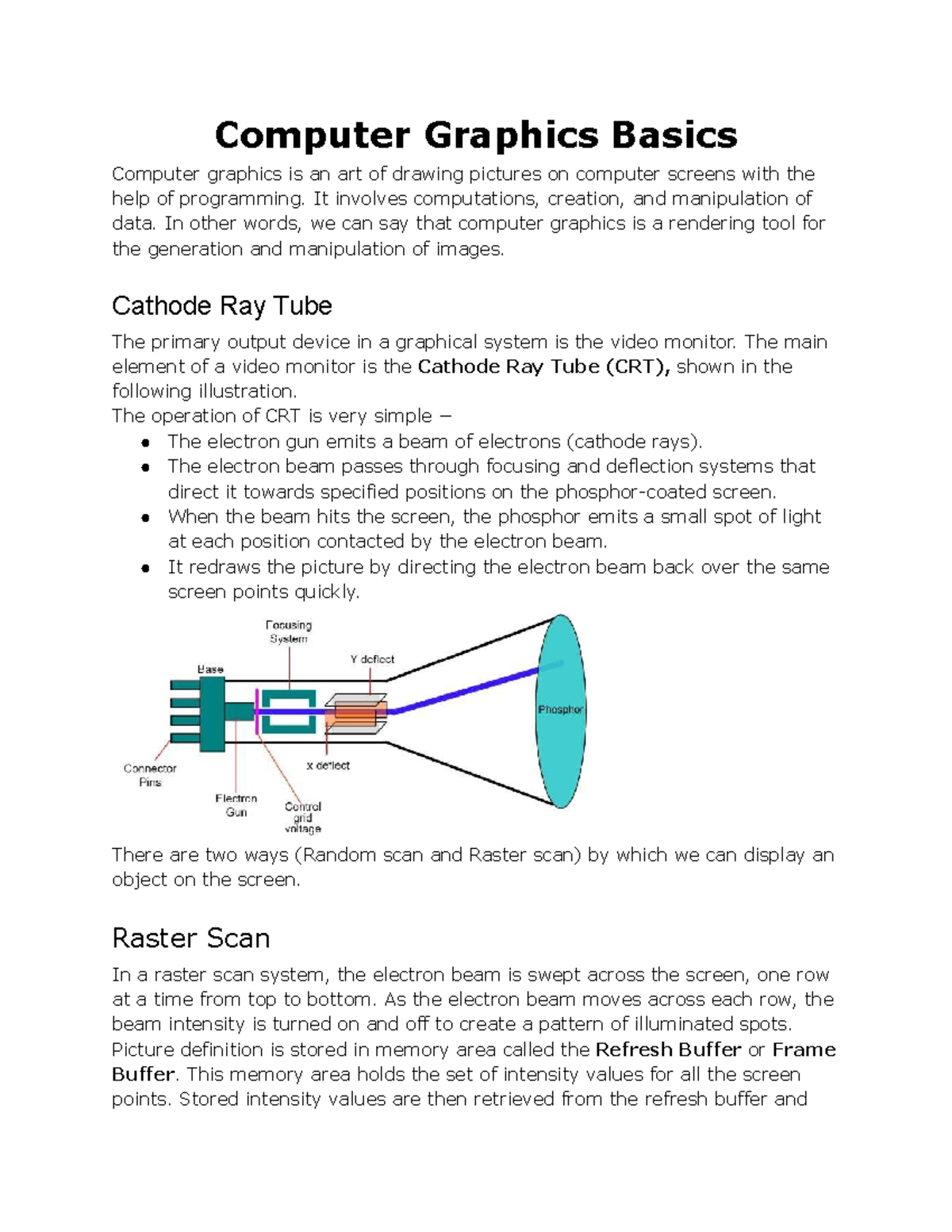 CG-1 - Introduction of computer Graphics - Computer Graphics Basics ...