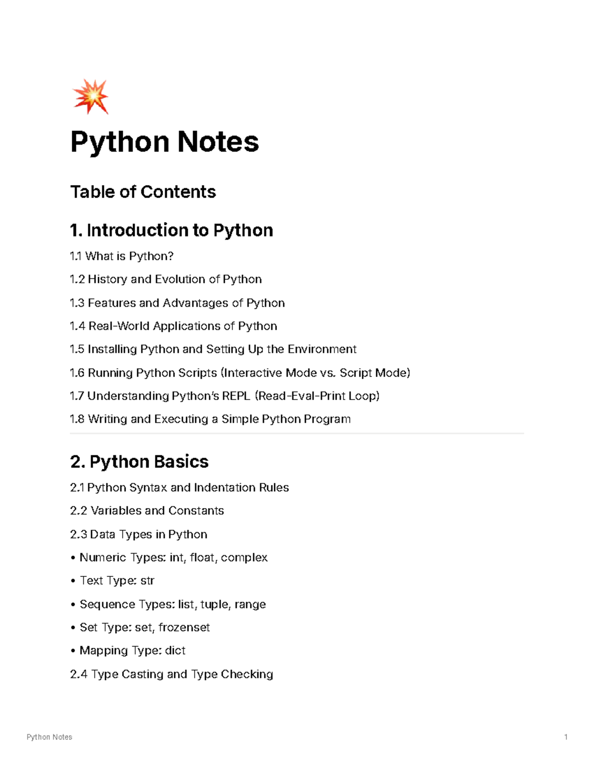 Python Notes: Comprehensive Guide to Python Basics and Features - Studocu