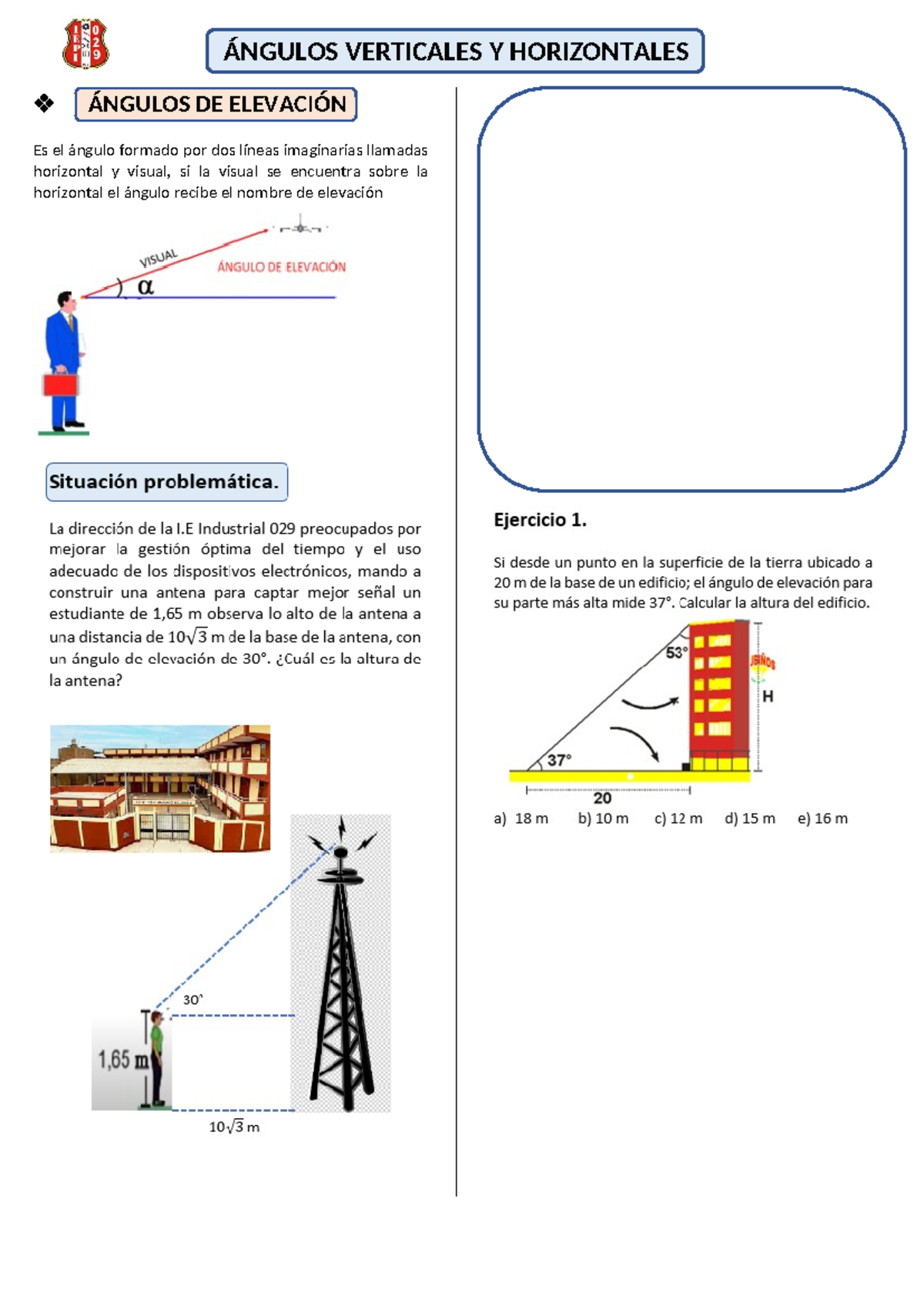 Clase Angulo Elevación OK - Academia Vonex - ÁNGULOS VERTICALES Y ...