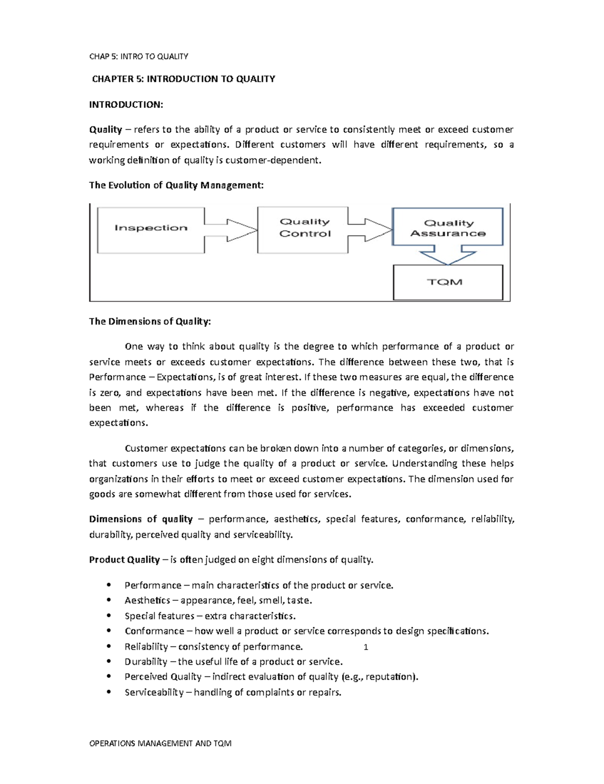 Quality Management Concepts - Chapter 5 Insights on Customer ...