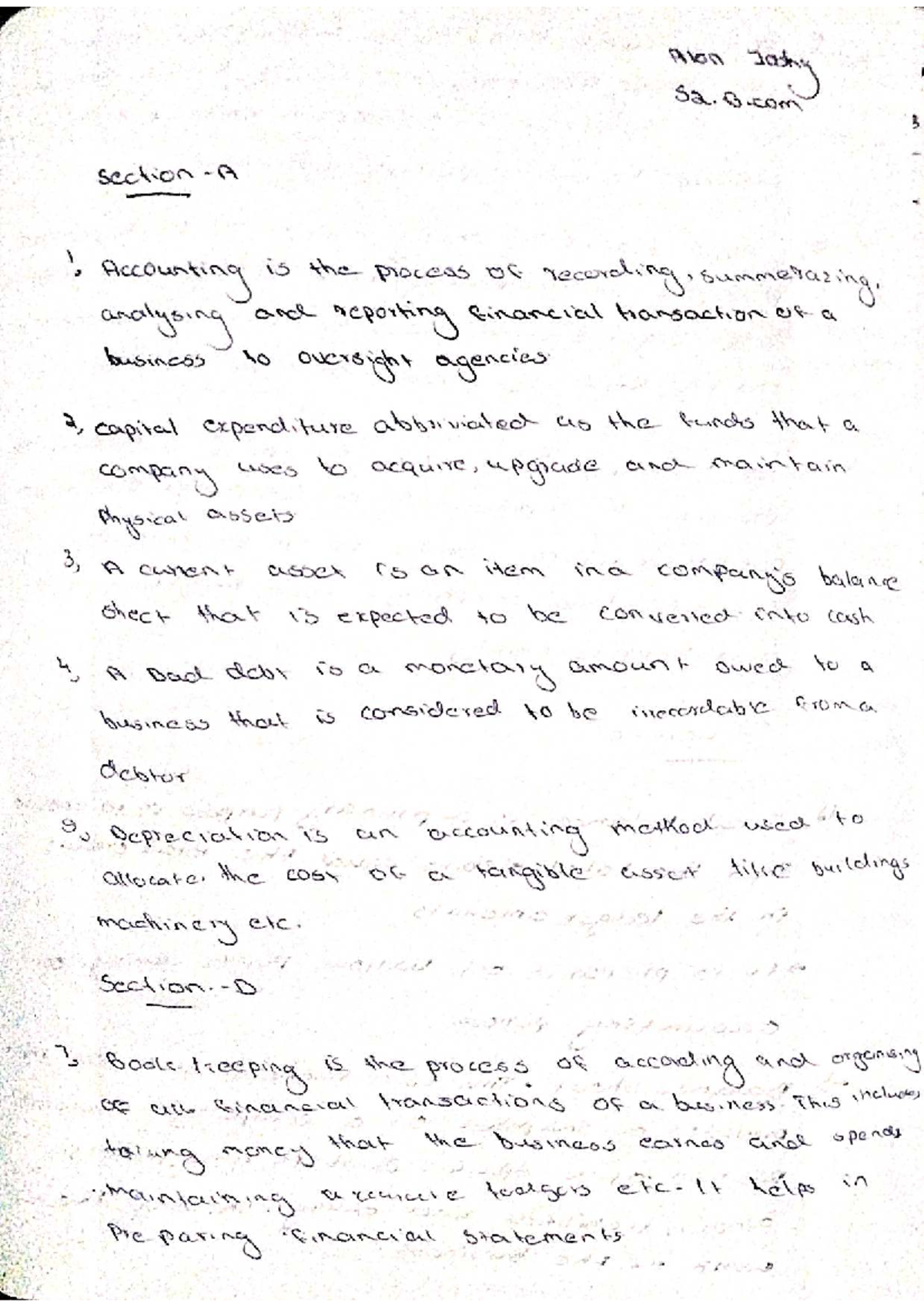 B.Com Accounting: Comprehensive Notes on Key Concepts and Principles ...